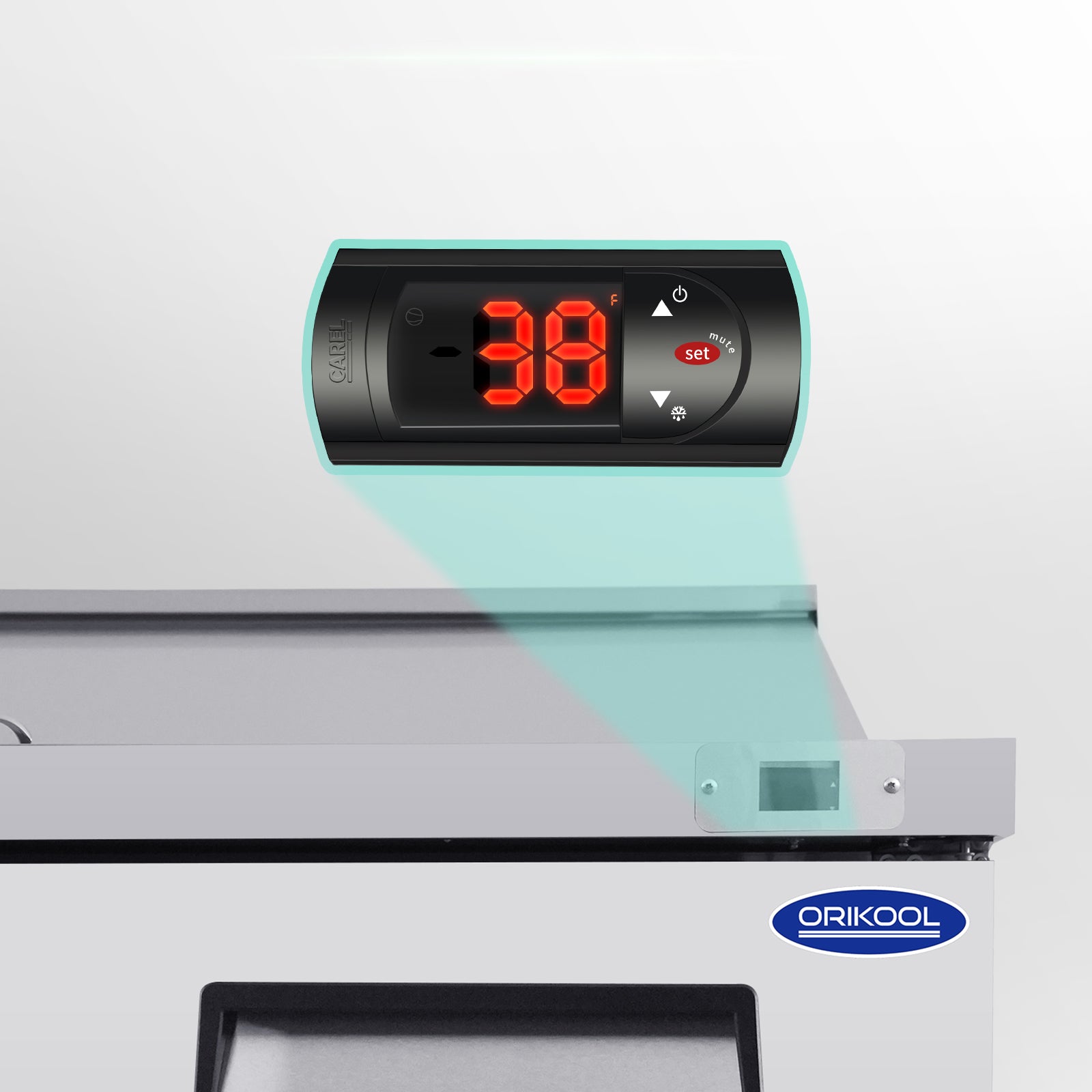 ORIKOOL 48" Salad Sandwich Prep Table Refrigerator, 14 Cu. ft Stainless Steel with 12 Pans