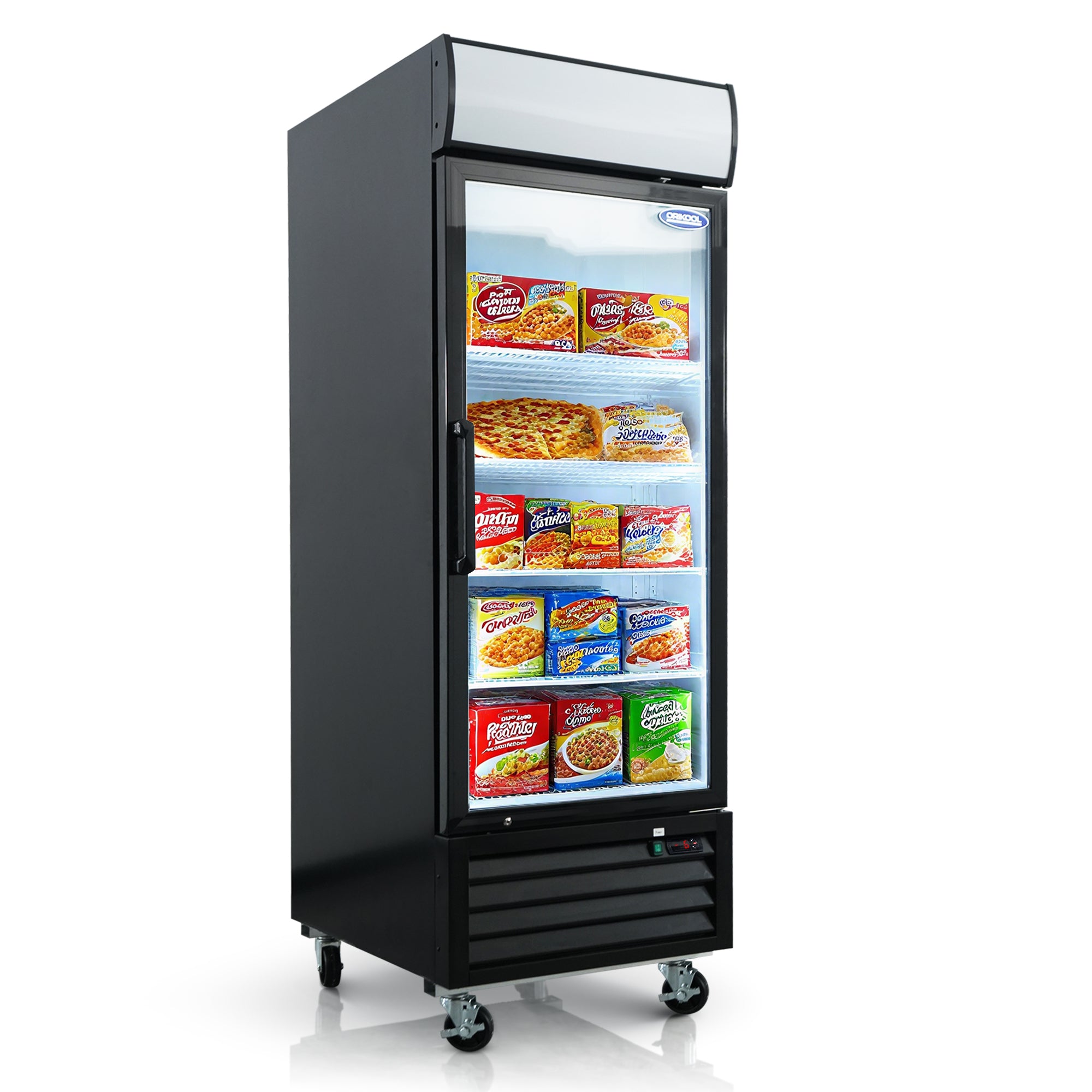 ORIKOOL 16 Cu.Ft Single Door Commercial Upright Display Freezer Merchandiser —Glass Doors With ETL Certified, -8 to -1℉,Auto Defrost, Heated Door Frame, LED Lighting, for Cafes, Restaurants, Stores - Orikool