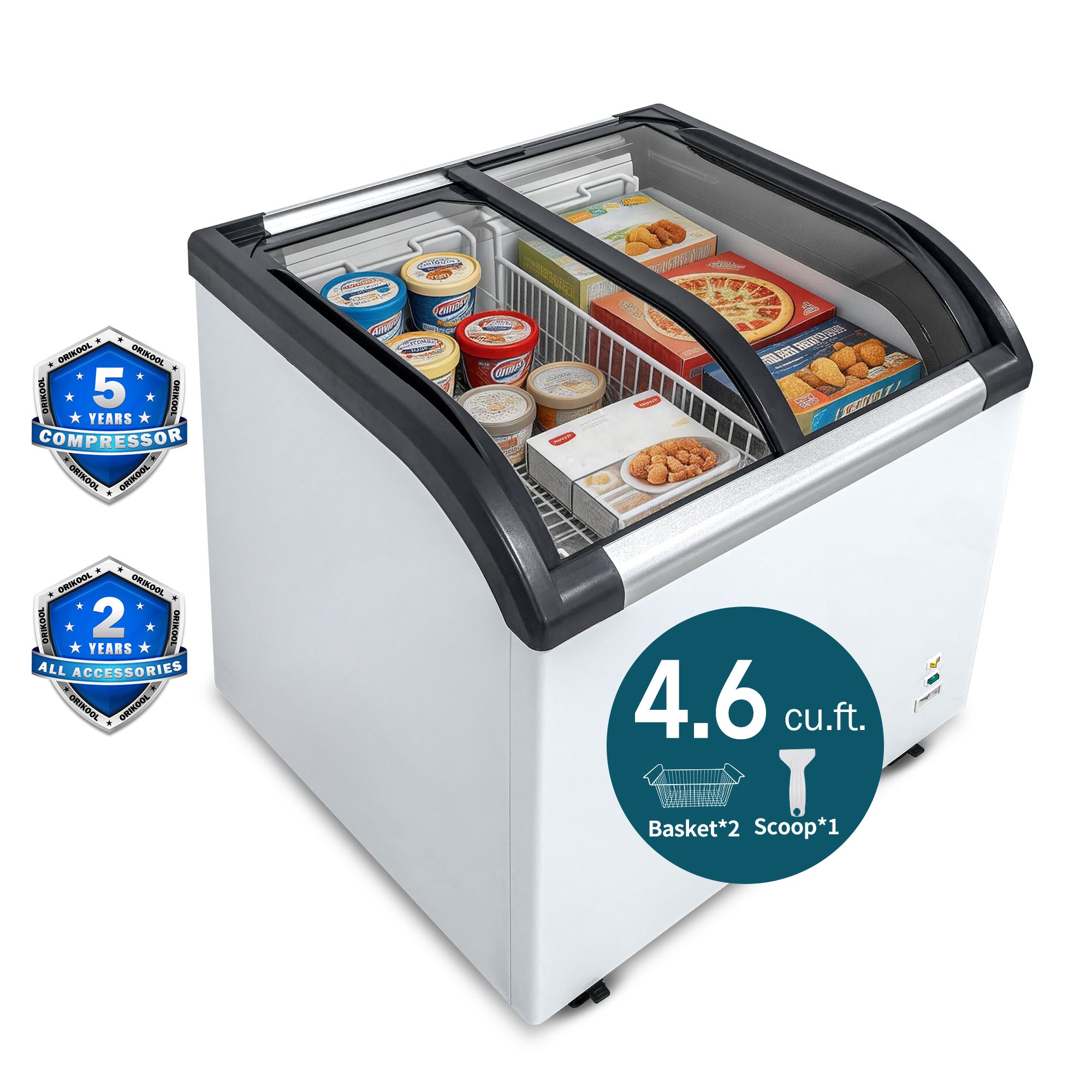 4.6 Cu. Ft. Commercial Ice Cream Display Freezer with Sliding Glass Top SD220Q