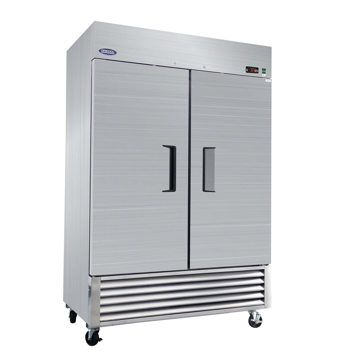 ORIKOOL 54" Commercial Reach-In Freezer in Stainless Steel, 2 Solid Doors, 49 cu.ft.