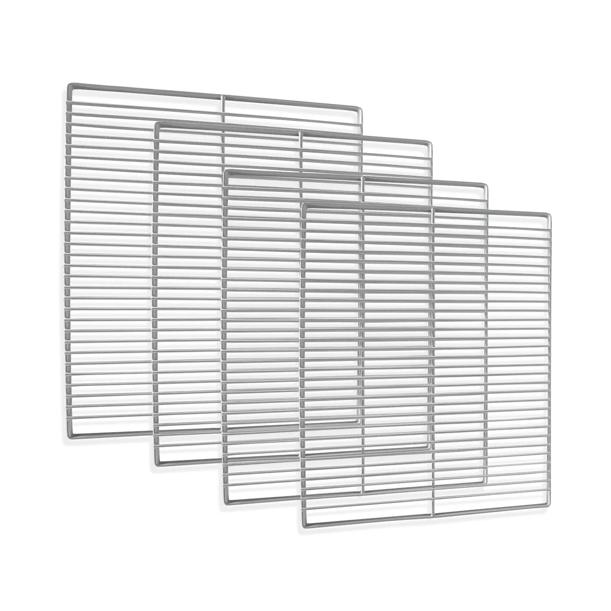 Estantes de alambre ajustables con revestimiento epoxi de 15 1/2" x 12 4/5" para refrigerador de bebidas BBD230L/BBD230S de 35" - Juego de 4 (dos juegos), color gris