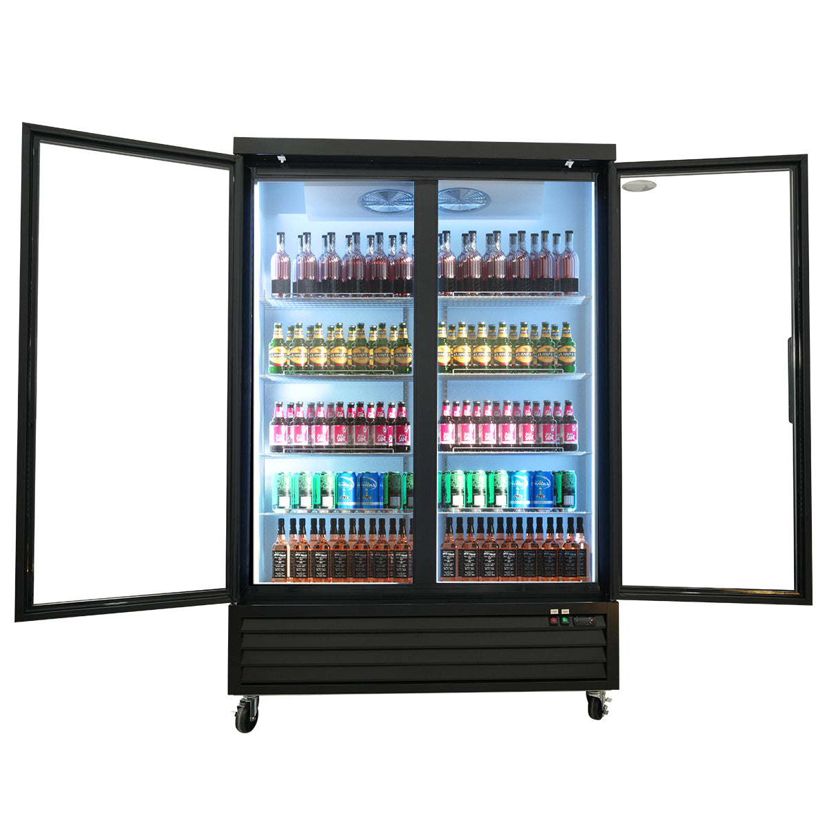 ORIKOOL 54" Commercial Display Merchandiser Refrigerator, 2 Swing Glass Doors, 44.8 cu.ft. with LED Lighting