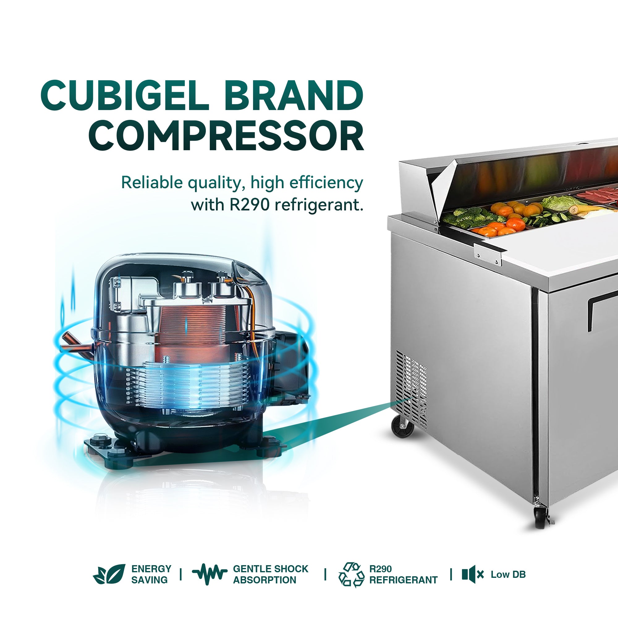 ORIKOOL 72" Salad Sandwich Prep Table Refrigerator, 22 Cu. ft Stainless Steel with 18 Pans