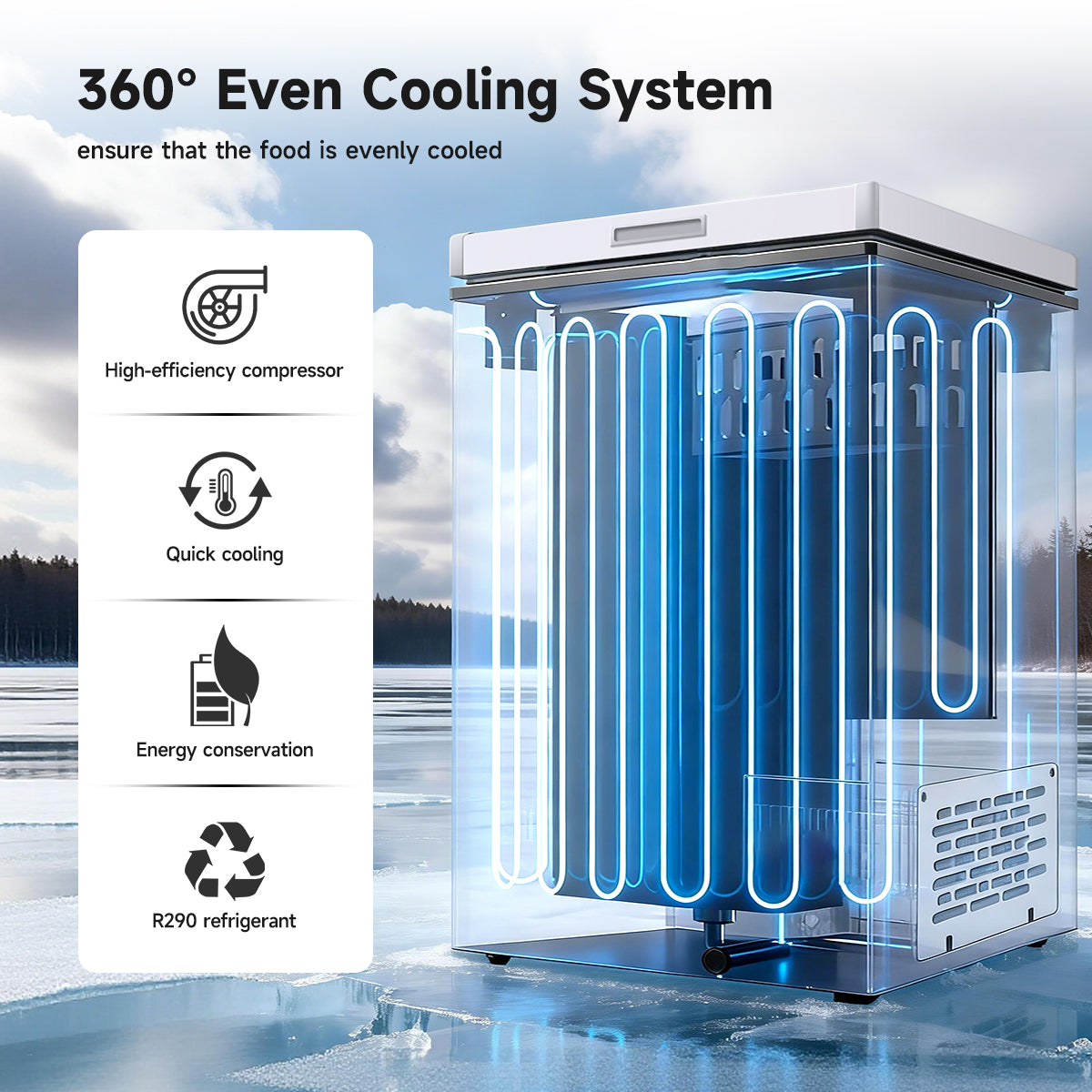 ORIKOOL 3 Cu.Ft Chest Freezer -9.5℉~ 5℉,7 Temperature Control, Removable Baskets, Energy-efficient Deep Chest Freezer