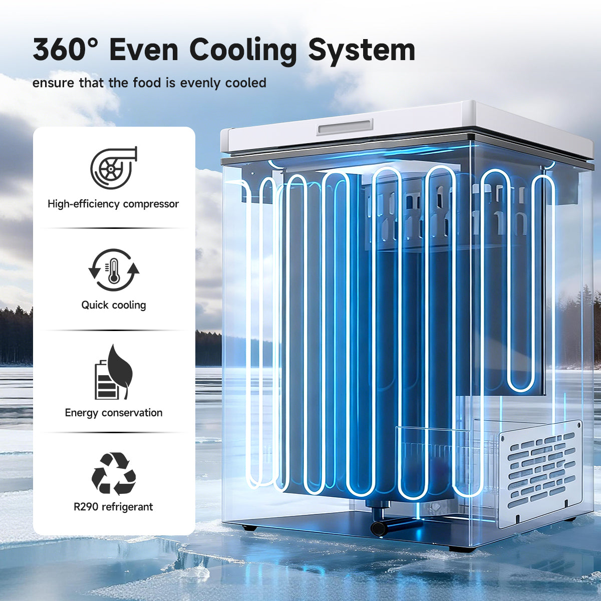 ORIKOOL 5 Cu.Ft Chest Freezer -9.5℉~ 5℉,7 Temperature Control, Removable Baskets, Energy-efficient Deep Chest Freezer