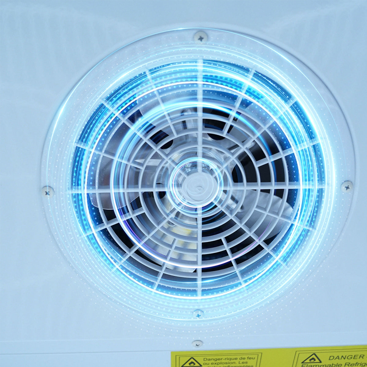 Expositor comercial ORIKOOL de 27", con puerta batiente de vidrio, 20 pies cúbicos, iluminación LED y panel superior.