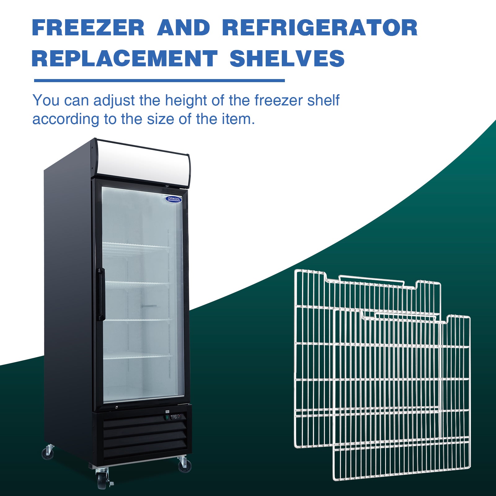 Estantes de repuesto para congelador y refrigerador comercial de 25 3/4" x 21 1/2", juego de 2, estantes de alambre de acero con revestimiento epoxi, color gris