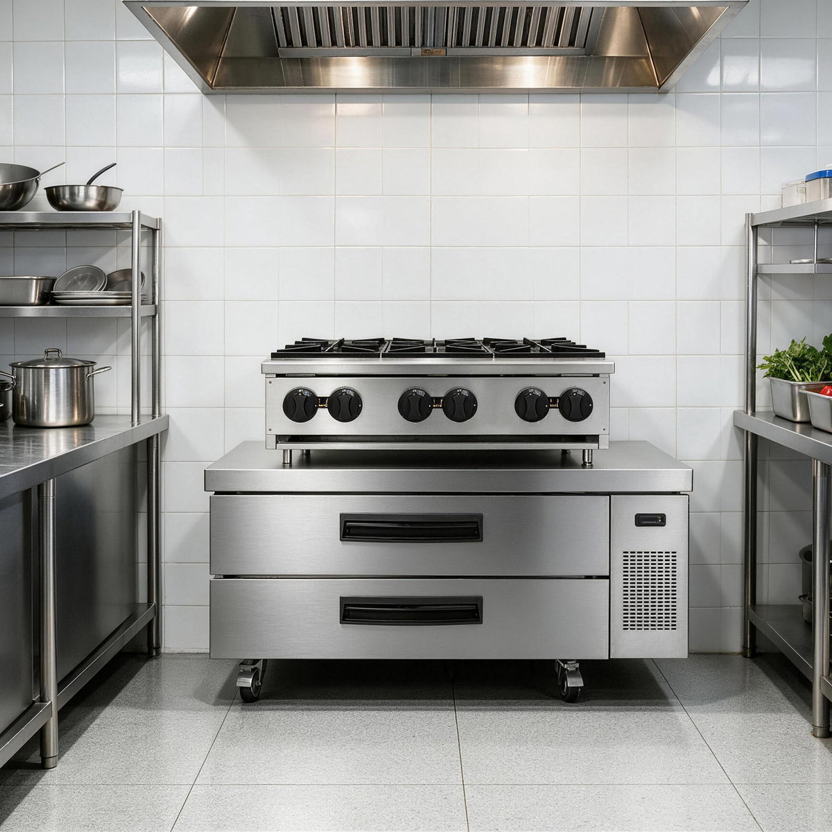ORIKOOL 52" Commercial Refrigerated Chef Base, 8.48 Cu.Ft, Stainless Steel