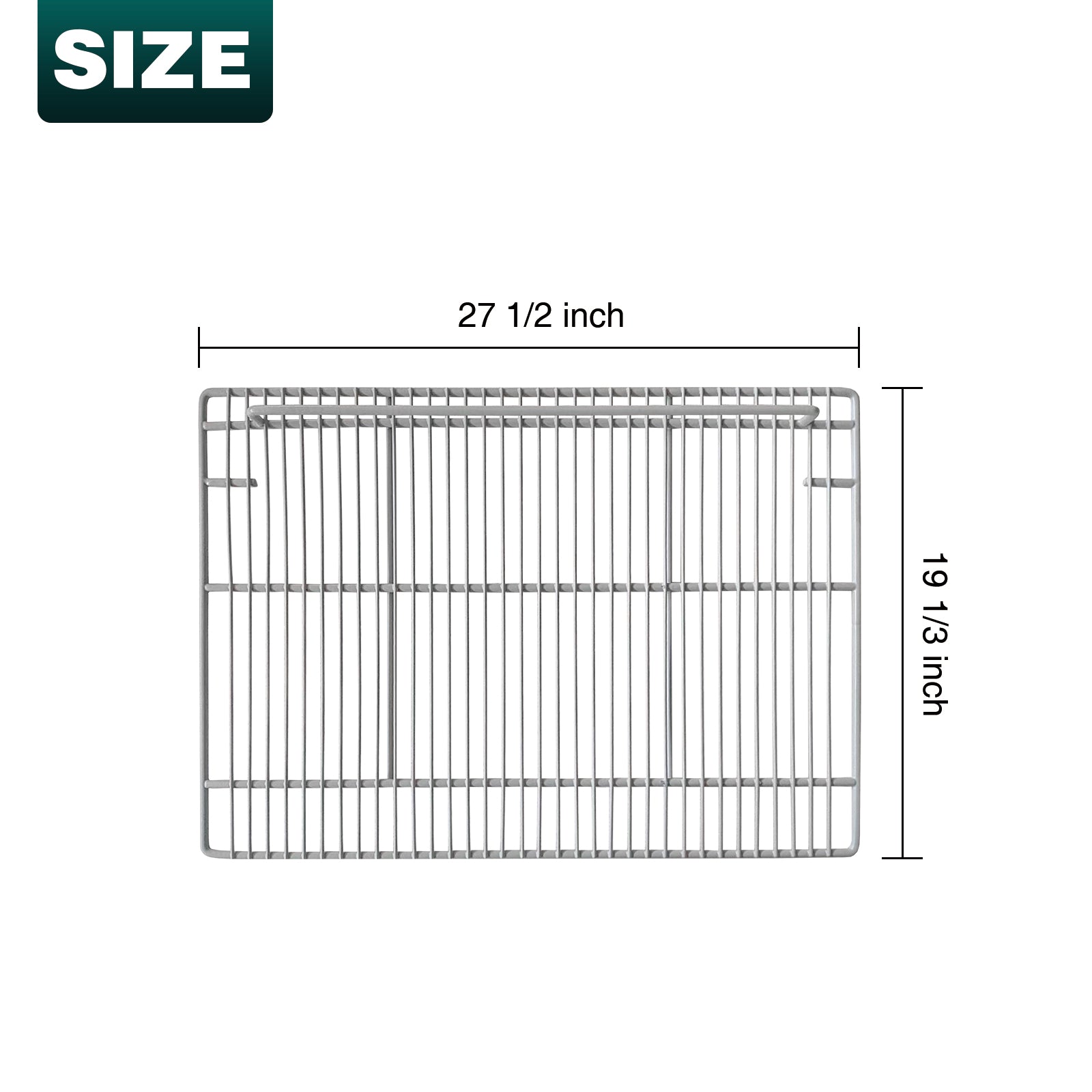 Estante de alambre ajustable con revestimiento epoxi de 19 1/3" x 27 1/2" para refrigerador comercial TSSP60 (gris).