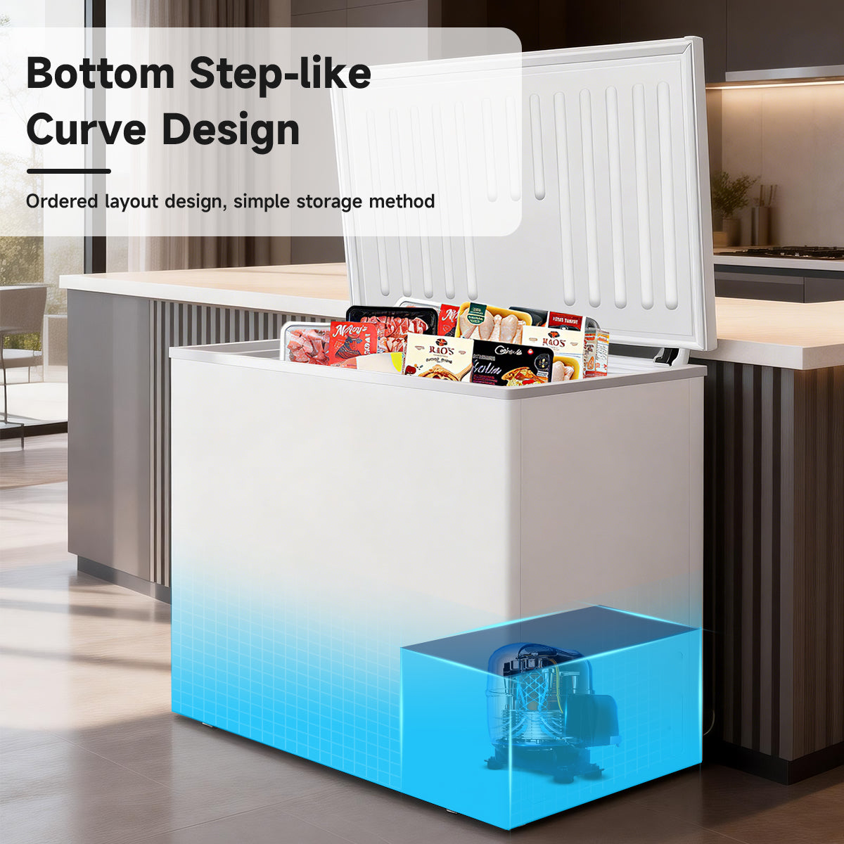 ORIKOOL 7 Cu.Ft Chest Freezer -9.5℉~ 5℉,7 Temperature Control, Removable Baskets, Energy-efficient Deep Chest Freezer