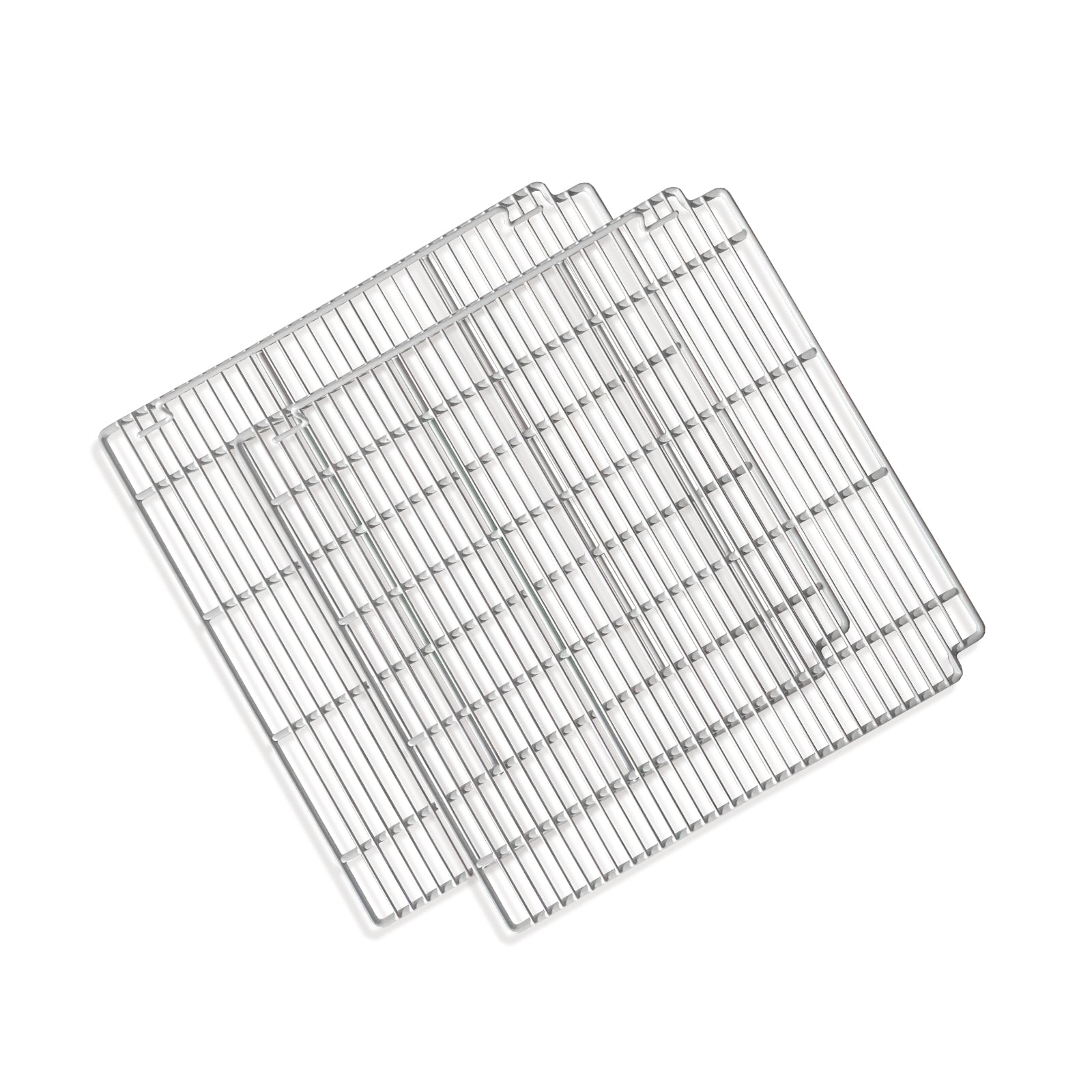 Estantes de alambre ajustables con revestimiento epoxi de 24 1/2" x 24 1/2" (izquierdo) para refrigeradores/congeladores comerciales ST54BF, ST54BR, ST54BRG (grises), juego de 2