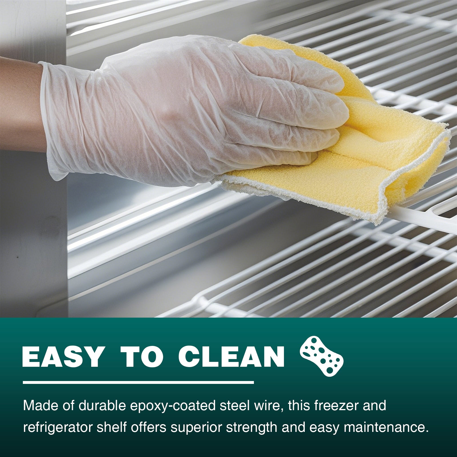 Estantes de alambre ajustables de 24 1/2" x 24" con revestimiento epoxi (derechos) para congeladores comerciales SD2090F y SD2090FT (blancos), juego de 2