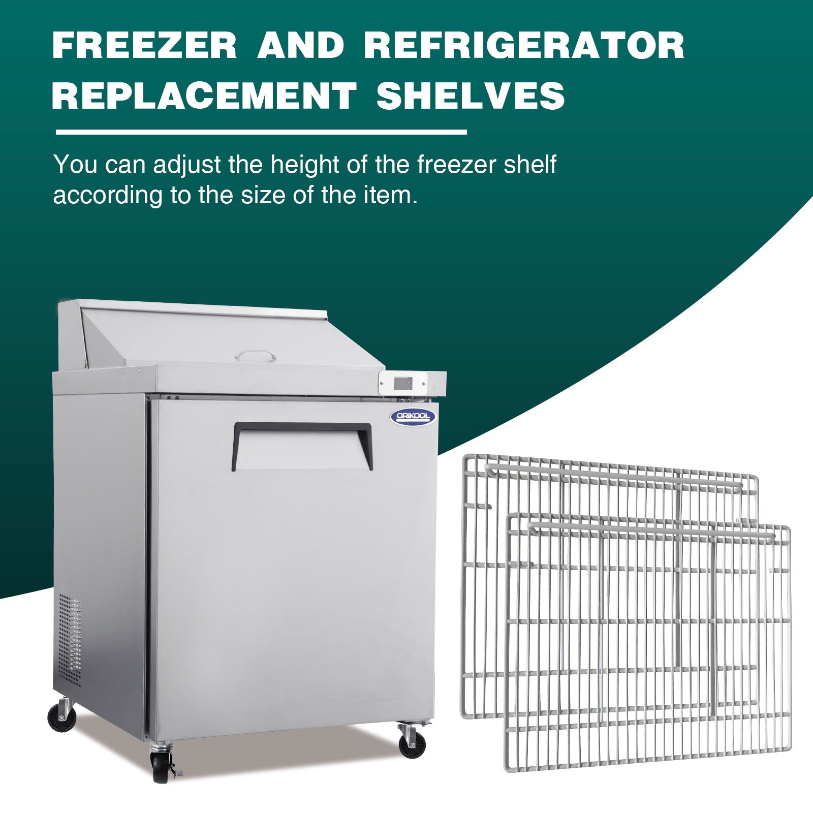 19 1/3" x 23 4/5" Commercial Freezer and Refrigerator Replacement Shelves, Set of 2, Epoxy-Coated Gray Steel Wire Shelves for TSSP29