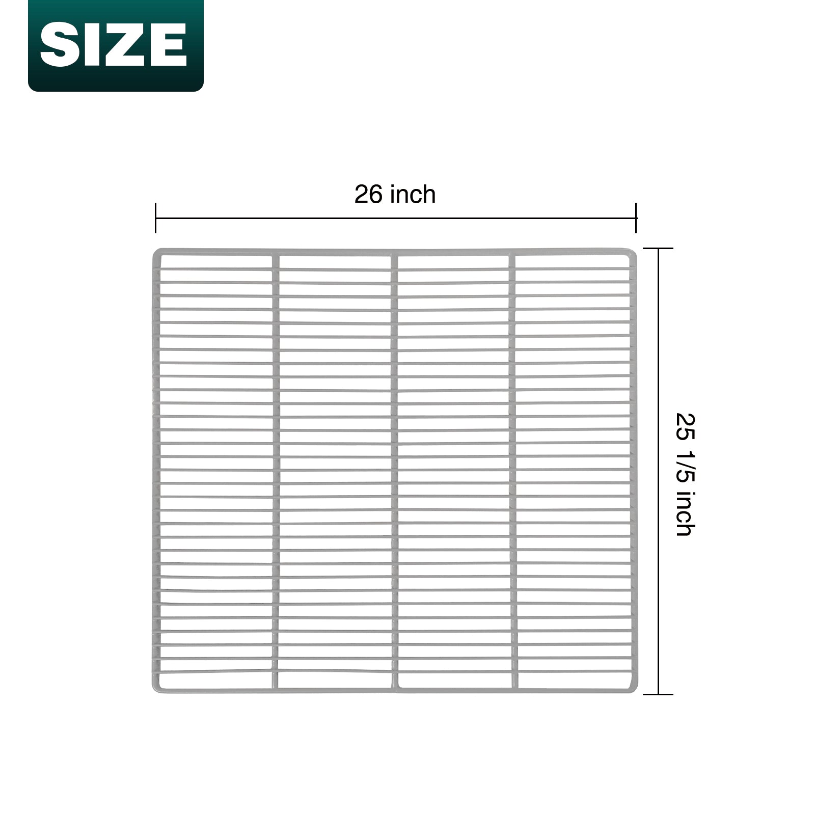 Estantes de alambre ajustables con revestimiento epoxi de 26'' × 25 1/5'' para refrigerador comercial TPP93 (medio) (gris), juego de 3