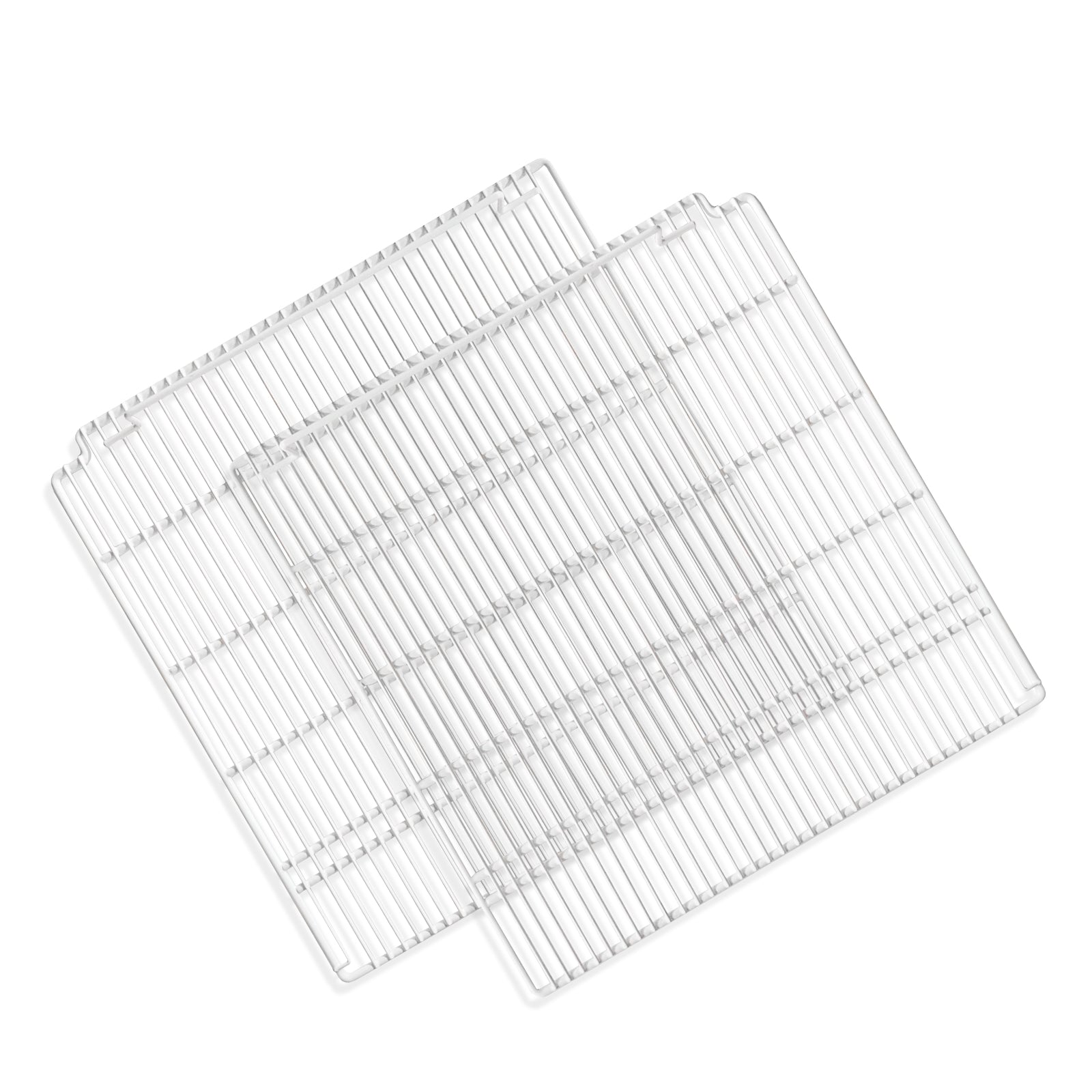 Estantes de alambre ajustables de 24 1/2" x 24" con revestimiento epoxi (izquierdo y derecho) para refrigeradores/congeladores comerciales SD1390F, SC1390F, SD1390FT y SC1390FT (blancos). Juego de 2 estantes.
