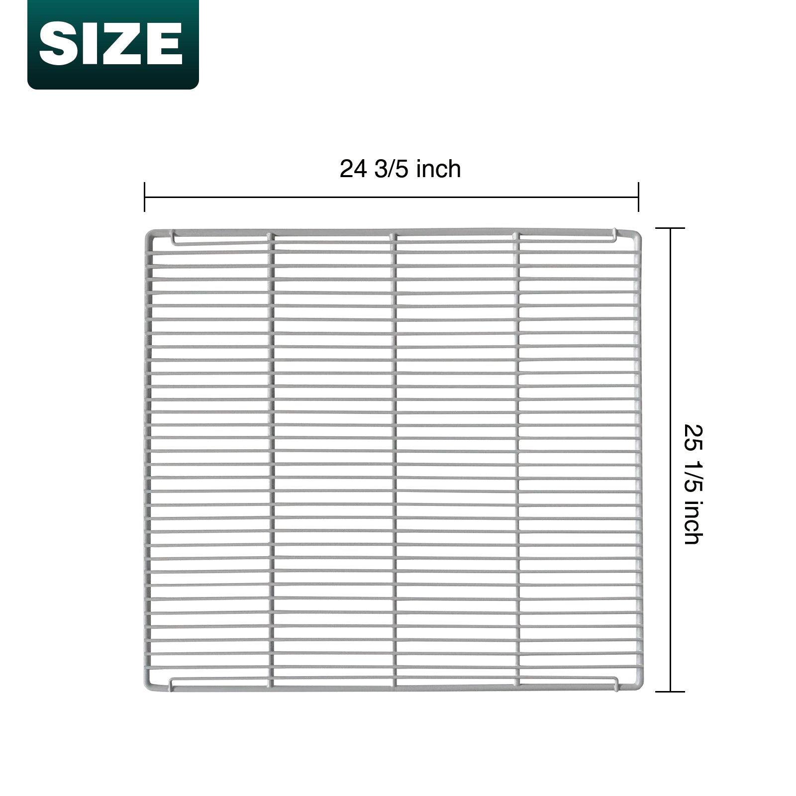 Estantes de repuesto para refrigeradores y congeladores comerciales de 25 1/5" x 24 3/5", juego de 2, de alambre de acero gris con revestimiento epoxi para TPP44