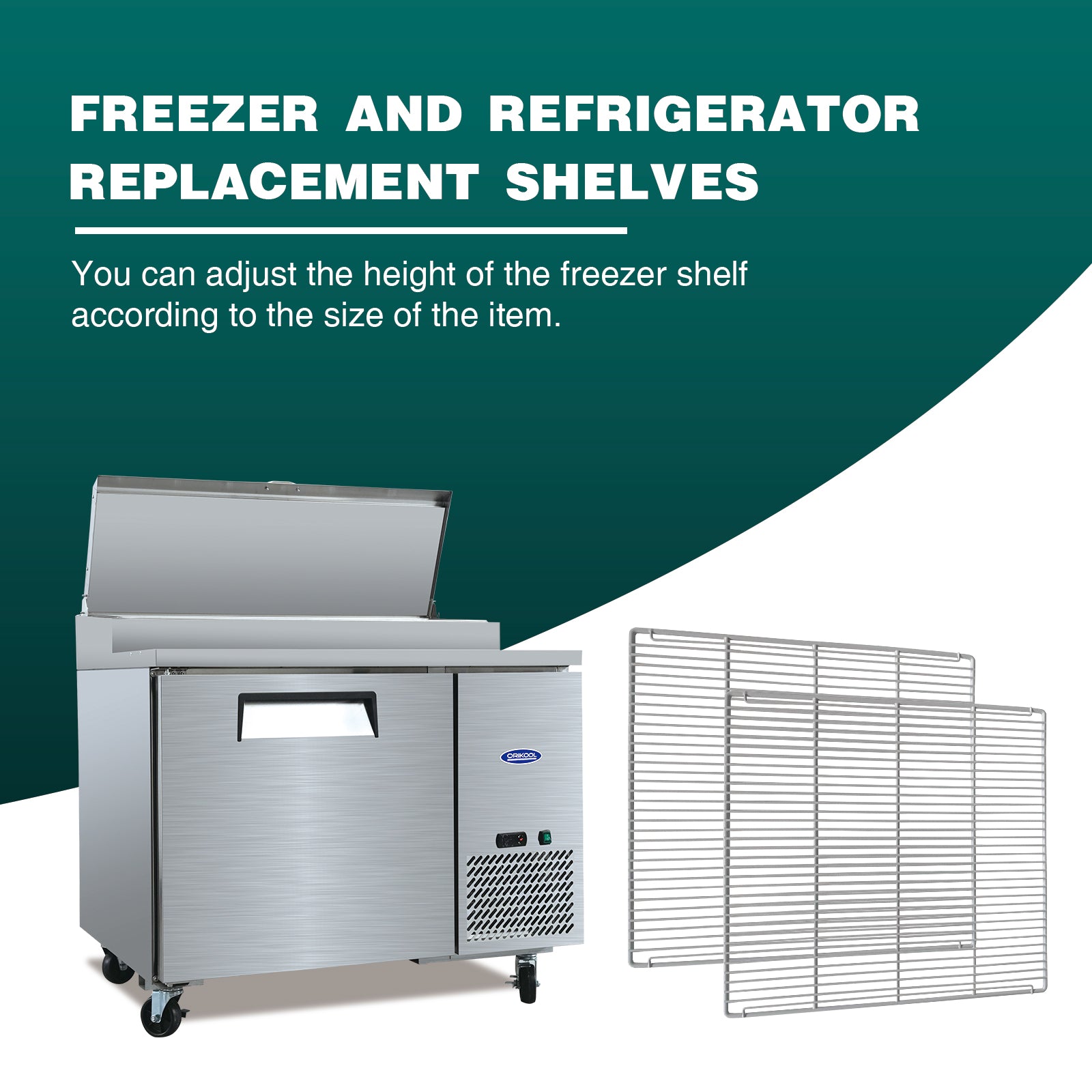 25 1/5" x 24 3/5" Commercial Freezer and Refrigerator Replacement Shelves for Refrigerators, Set of 2, Epoxy-Coated Gray Steel Wire Shelves for TPP44