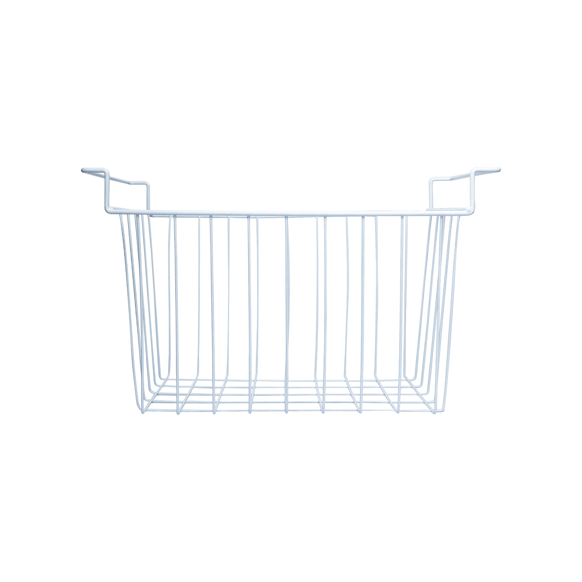 Cesta de alambre blanca para alimentos con asas (41,7 x 21,5 x 25,4 cm) - Organizador para congeladores horizontales BD205