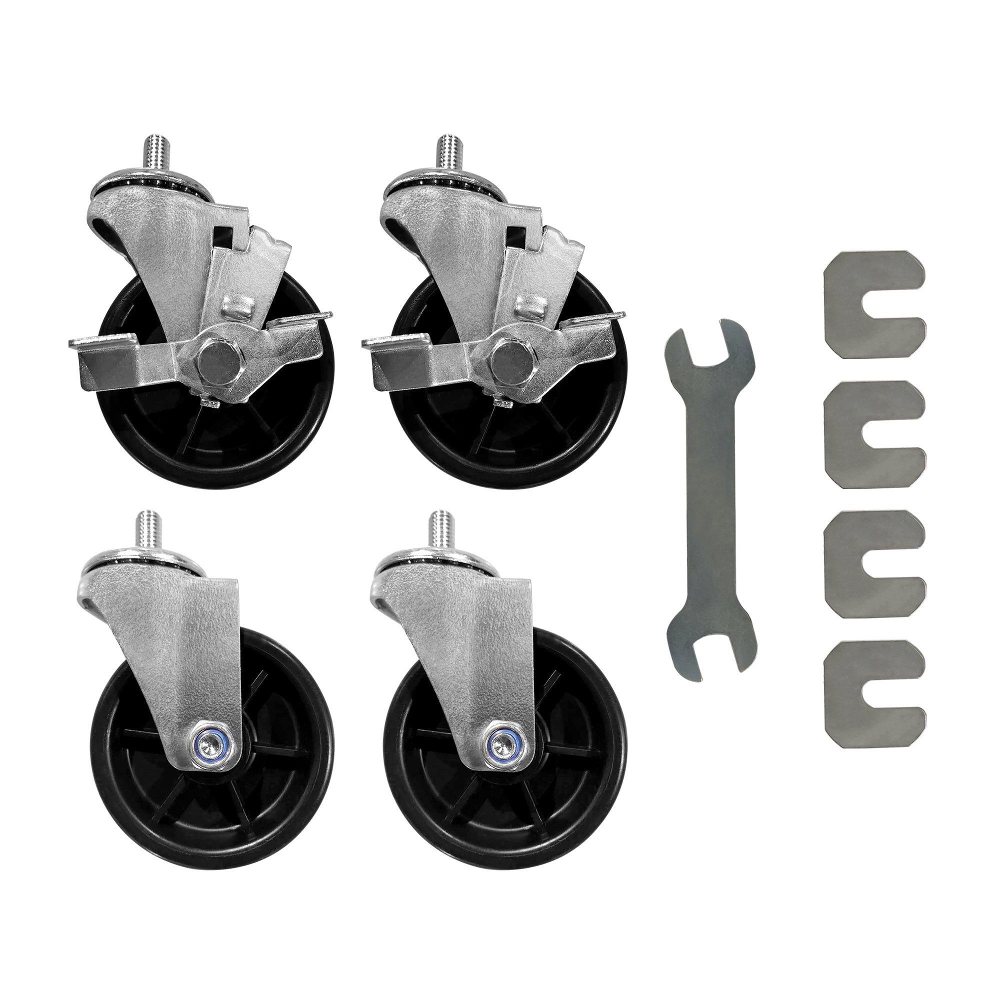 Paquete de ruedas giratorias de 4 pulgadas | 4 ruedas giratorias (2 con freno)