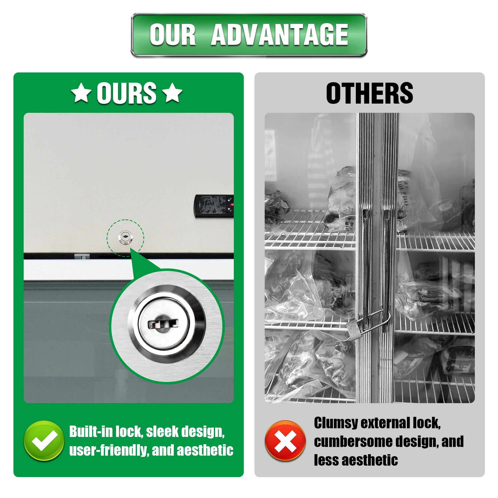 ORIKOOL 27" Commercial Reach-In Refrigerator in Stainless Steel, 1 Glass Door, 23 cu.ft.