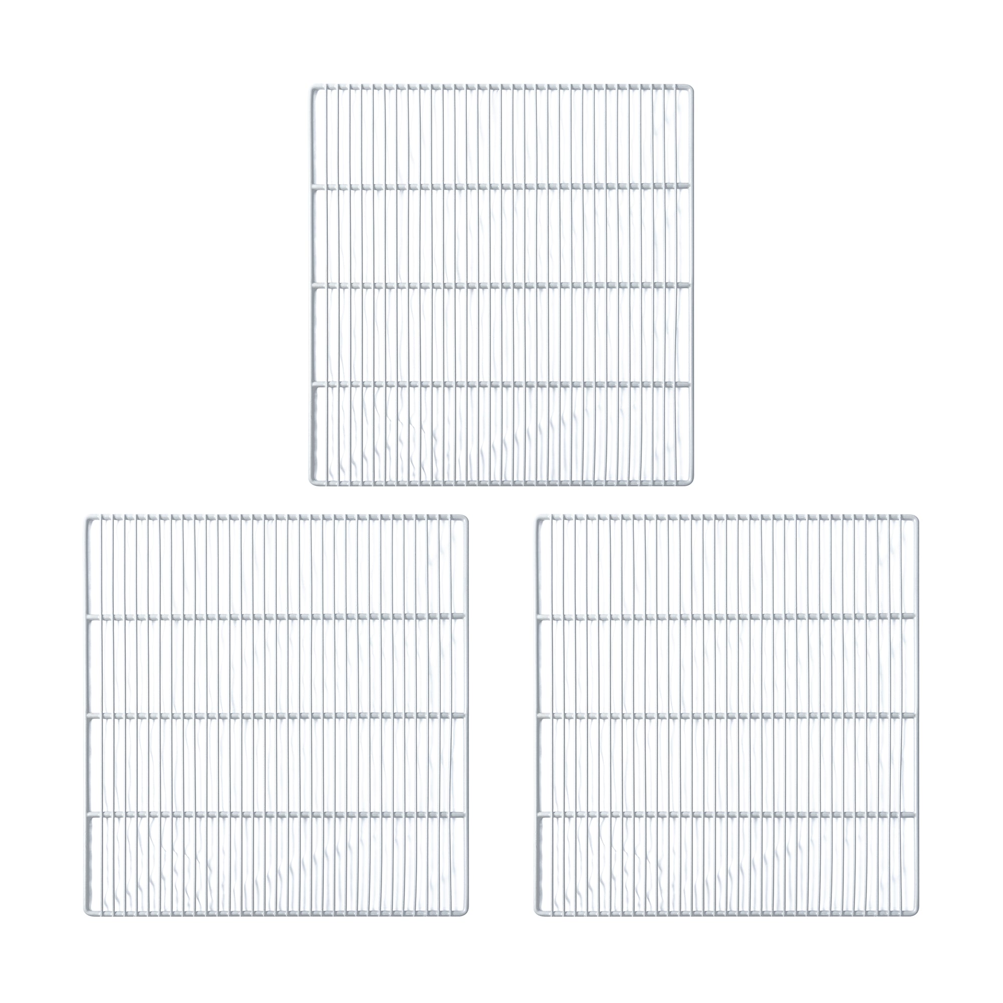 25 1/5" x 23 3/5" Adjustable Epoxy-coated Wire Shelves for TPP67- (Gray) Commercial Refrigerator Shelves Set of 3