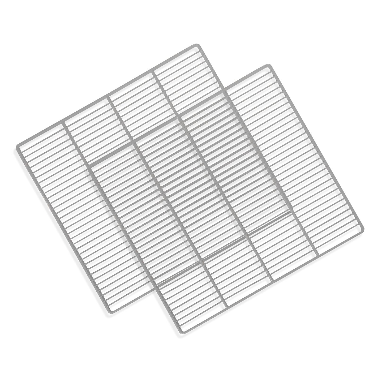 Estantes de repuesto para refrigeradores y congeladores comerciales de dos puertas (64,5 x 59,5 cm), juego de 2, de alambre de acero gris con revestimiento epoxi.