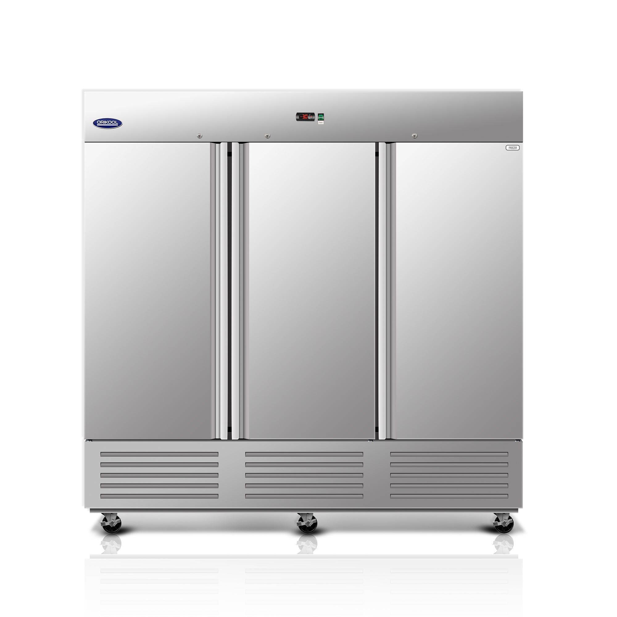 ORIKOOL 81" Commercial Reach-In Refrigerator in Stainless Steel, 3 Solid Doors, 67.6 cu.ft.