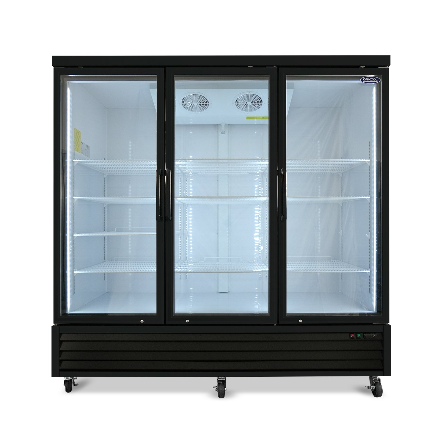 ORIKOOL 81" Commercial Display Merchandiser Freezer, 3 Swing Glass Doors, 70 cu.ft. with LED Lighting