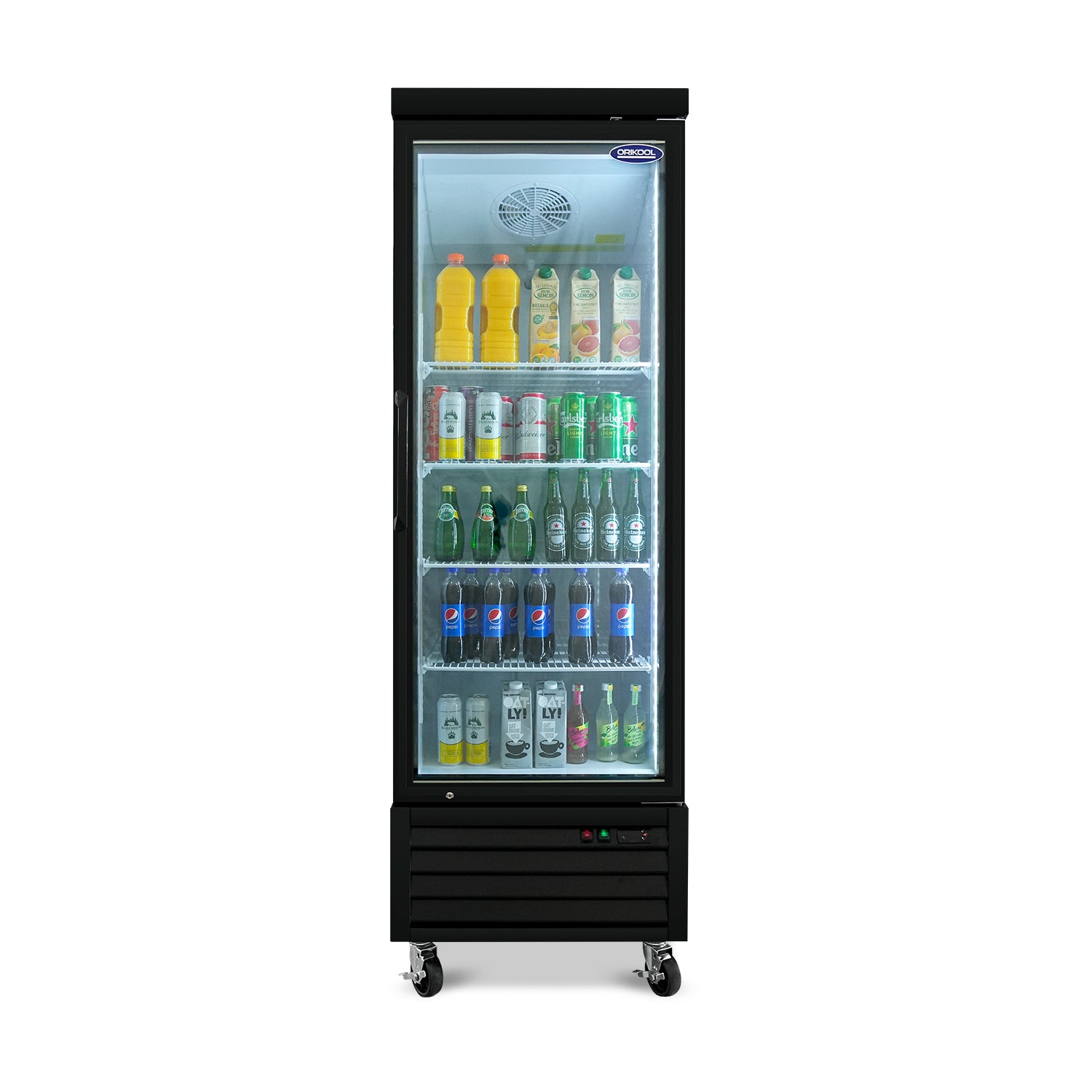 ORIKOOL 27" Commercial Display Merchandiser Refrigerator, 1 Swing Glass Door, 19.2 cu.ft. with LED Lighting