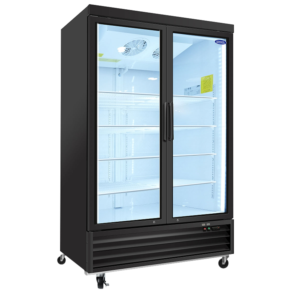 ORIKOOL 54" Commercial Display Merchandiser Refrigerator, 2 Swing Glass Doors, 44.7 cu.ft. with LED Lighting