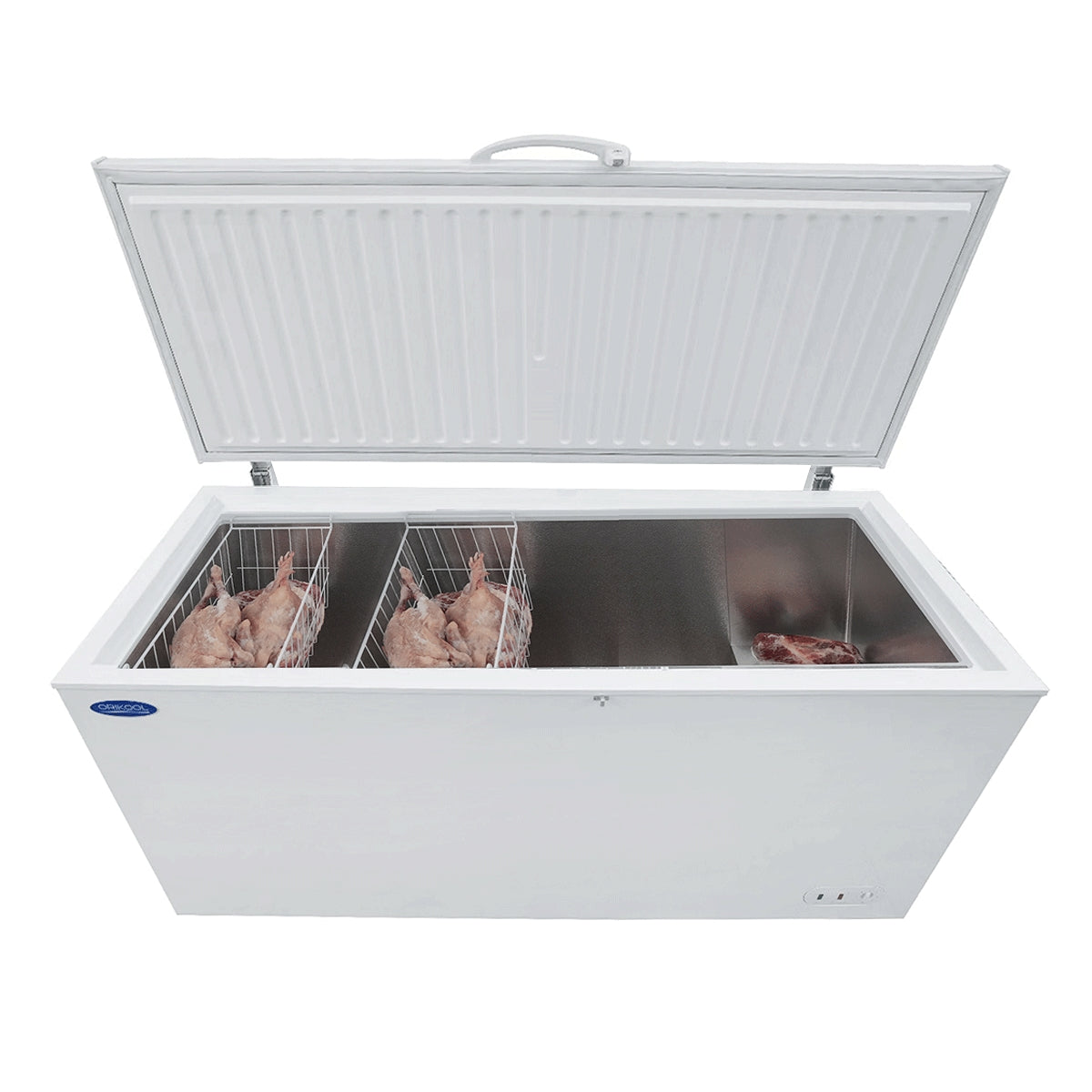 ORIKOOL 60''W Commercial Solid Top Chest Freezer 16.4 cu. ft. White BD550