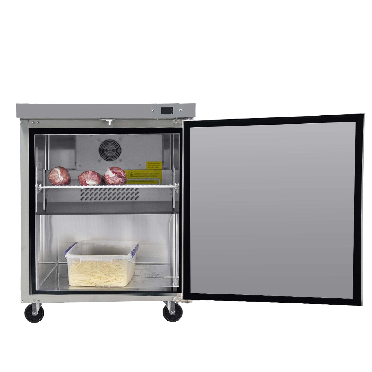 ORIKOOL 29'' Single Door 8 cu. ft. Stainless Steel Undercounter & Work Top Freezer TUC29F