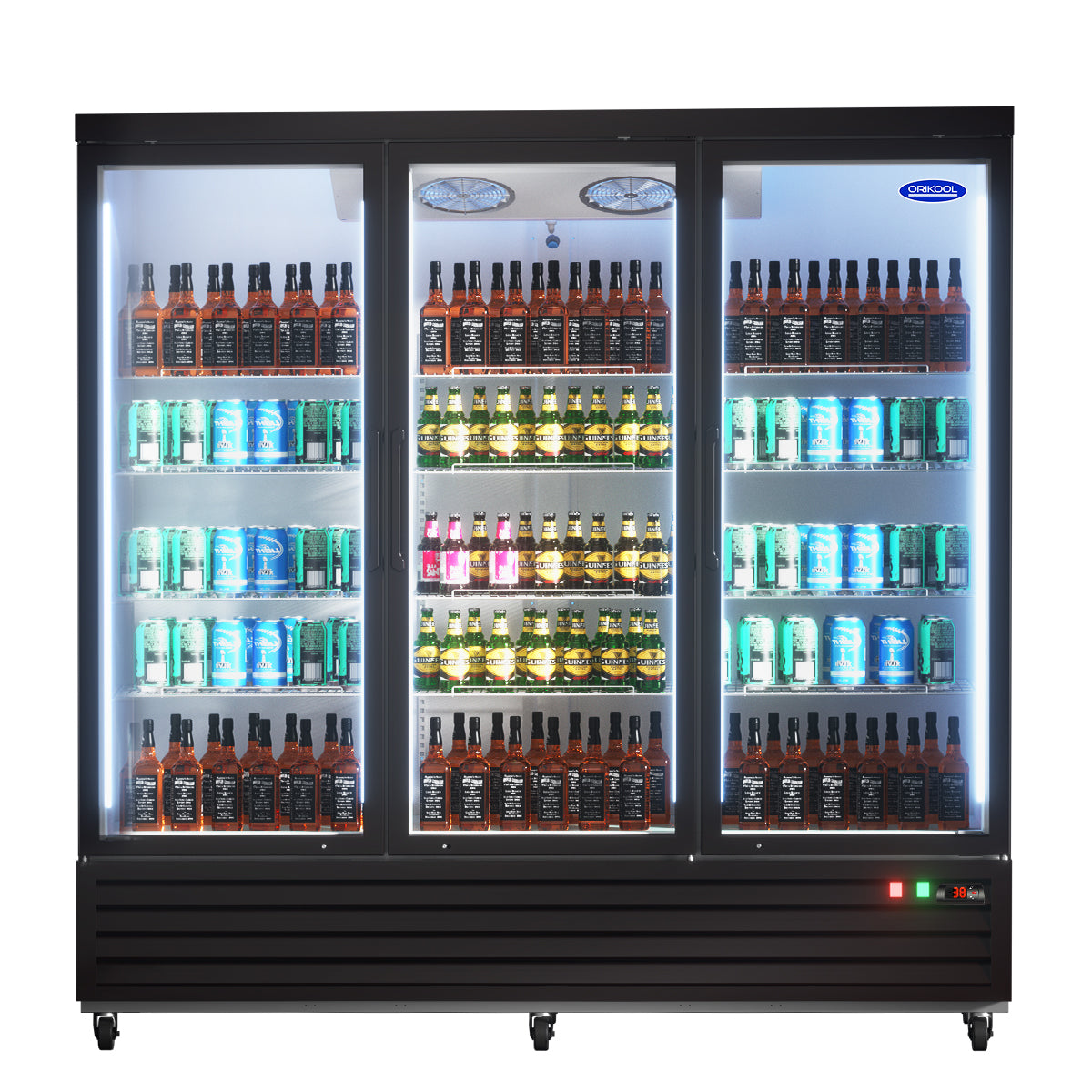 ORIKOOL 81" Glass Door Beverage Cooler Flower Display Refrigerator Merchandising Refrigerator 70 cu.ft. SC2090FT