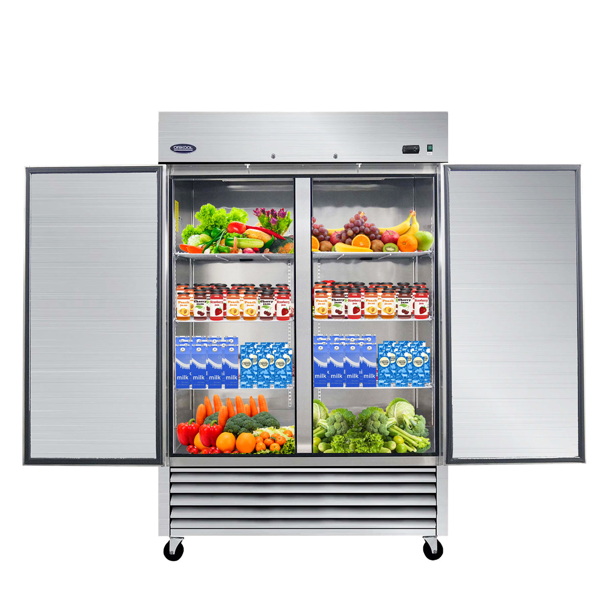 ORIKOOL 54" Solid Door Reach-In Commercial Refrigerator 49 cu.ft. ST54BR