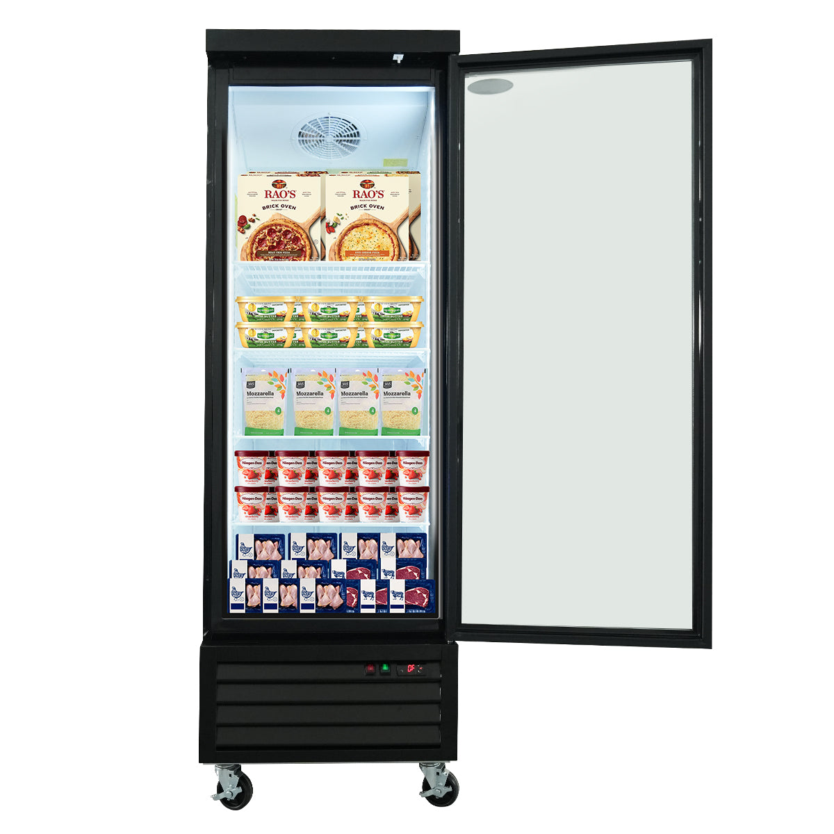 ORIKOOL SD690FT 27" Single Swing Glass Door Merchandiser Freezer 19.2 cu.ft. Commercial Freezer, Black