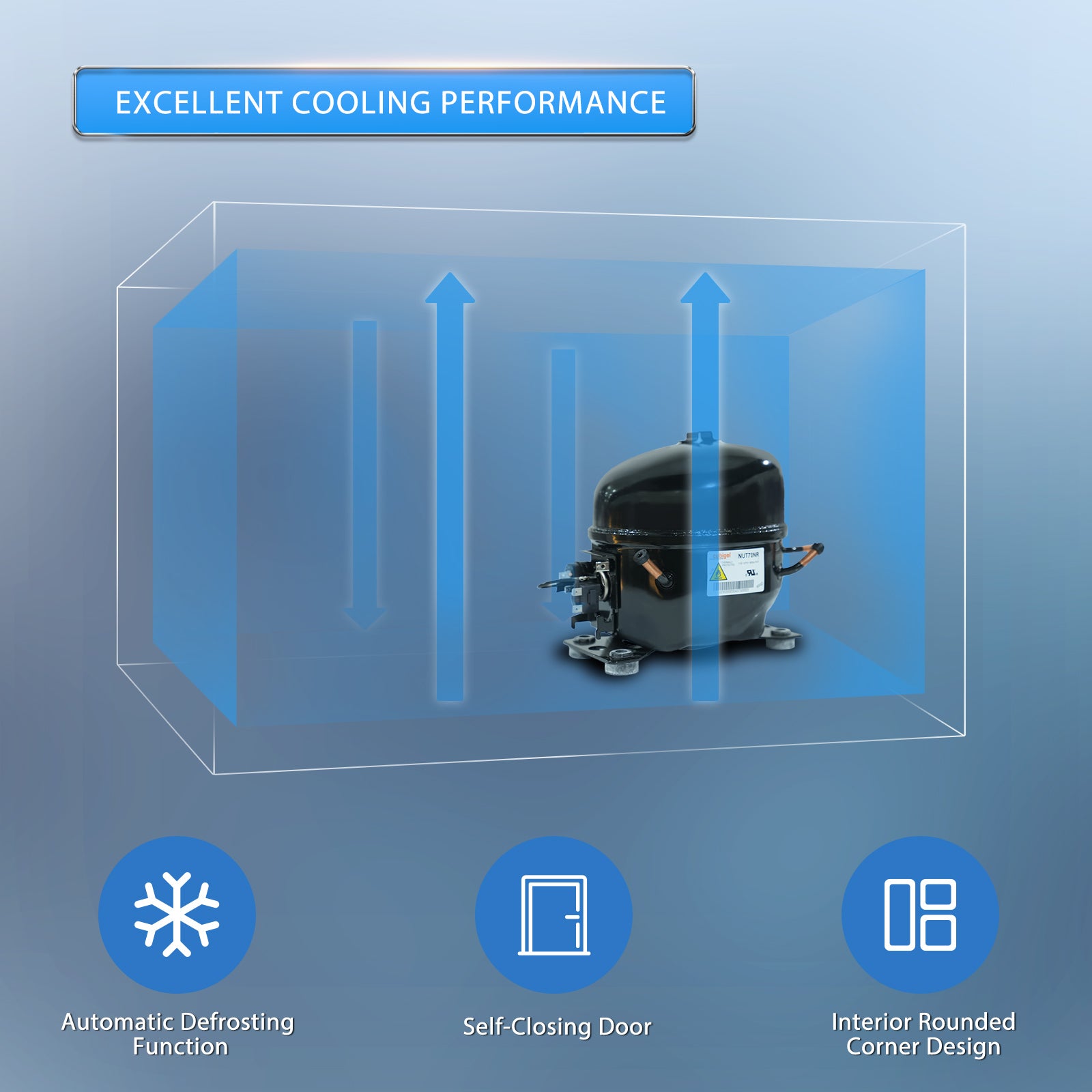 ORIKOOL 60'' 2-Door 18.5 cu. ft. Stainless Steel Undercounter & Work Top Freezer TUC60F