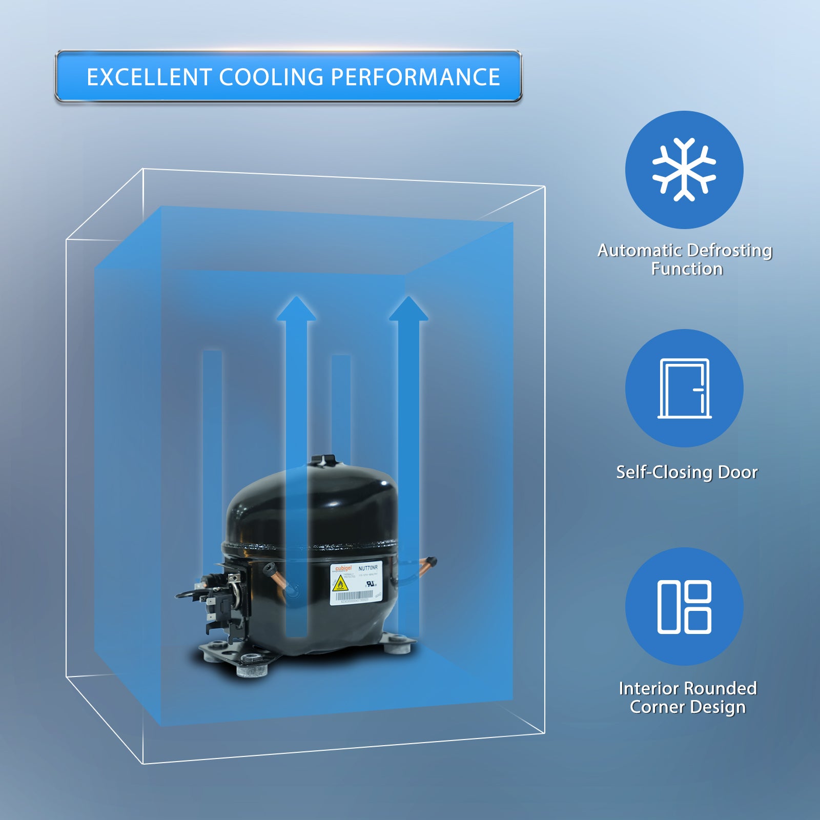 Congelador ORIKOOL de 29'' con puerta simple, 8 pies cúbicos, de acero inoxidable, bajo encimera y encimera TUC29F 