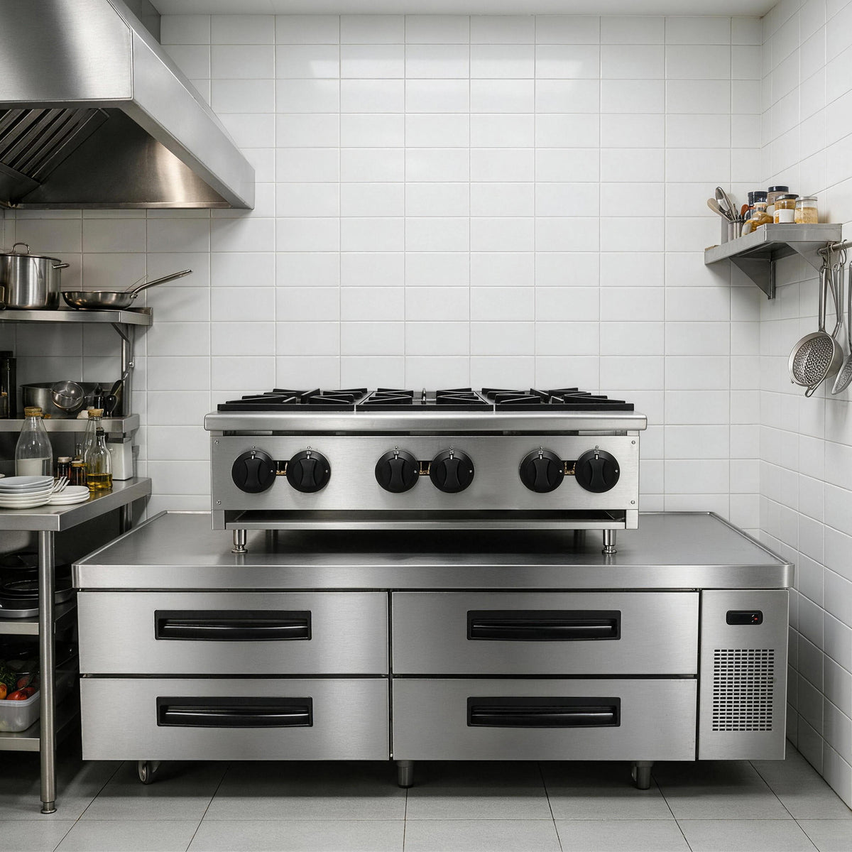 ORIKOOL 72" Commercial Refrigerated Chef Base, 12.36 Cu.Ft, Stainless Steel