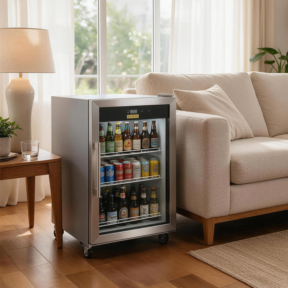 ORIKOOL 22" Commercial Glass Door Refrigerator, 3.9 Cu.Ft, LED Lighting & Adjustable Shelves