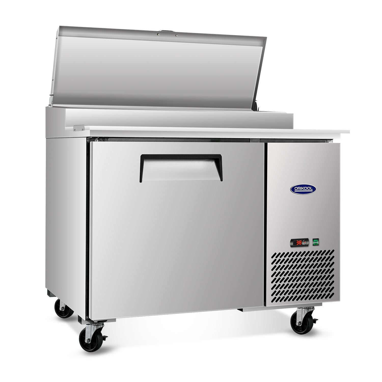 ORIKOOL 44'' Commercial Pizza Prep Table Refrigerator 1 door - 6 pans - 11.0 cu/ft