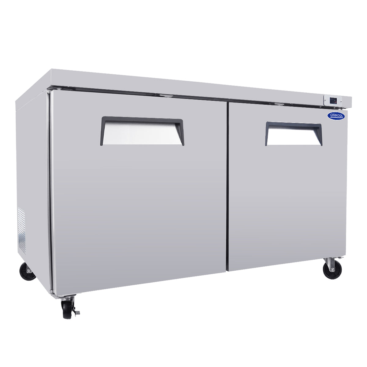 ORIKOOL 60'' 2-Door 18.5 cu. ft. Stainless Steel Undercounter & Work Top Freezer TUC60F