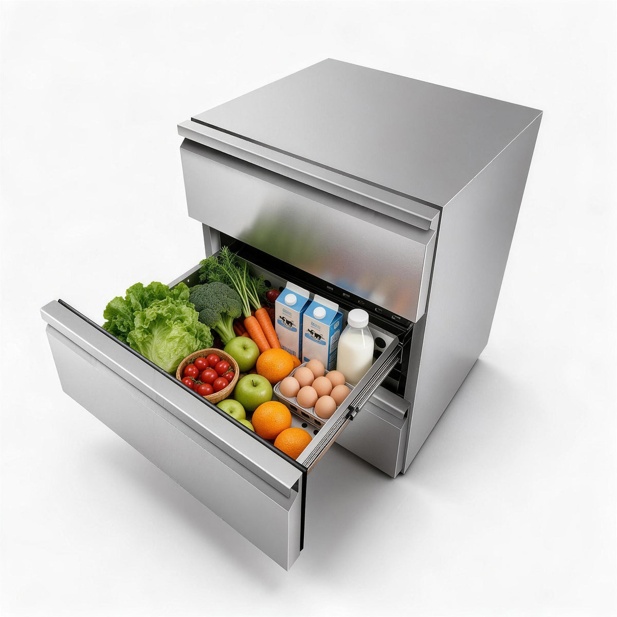ORIKOOL 23" Commercial Undercounter Refrigerator with 3 Drawers, 4.4 Cu.Ft, Stainless Steel