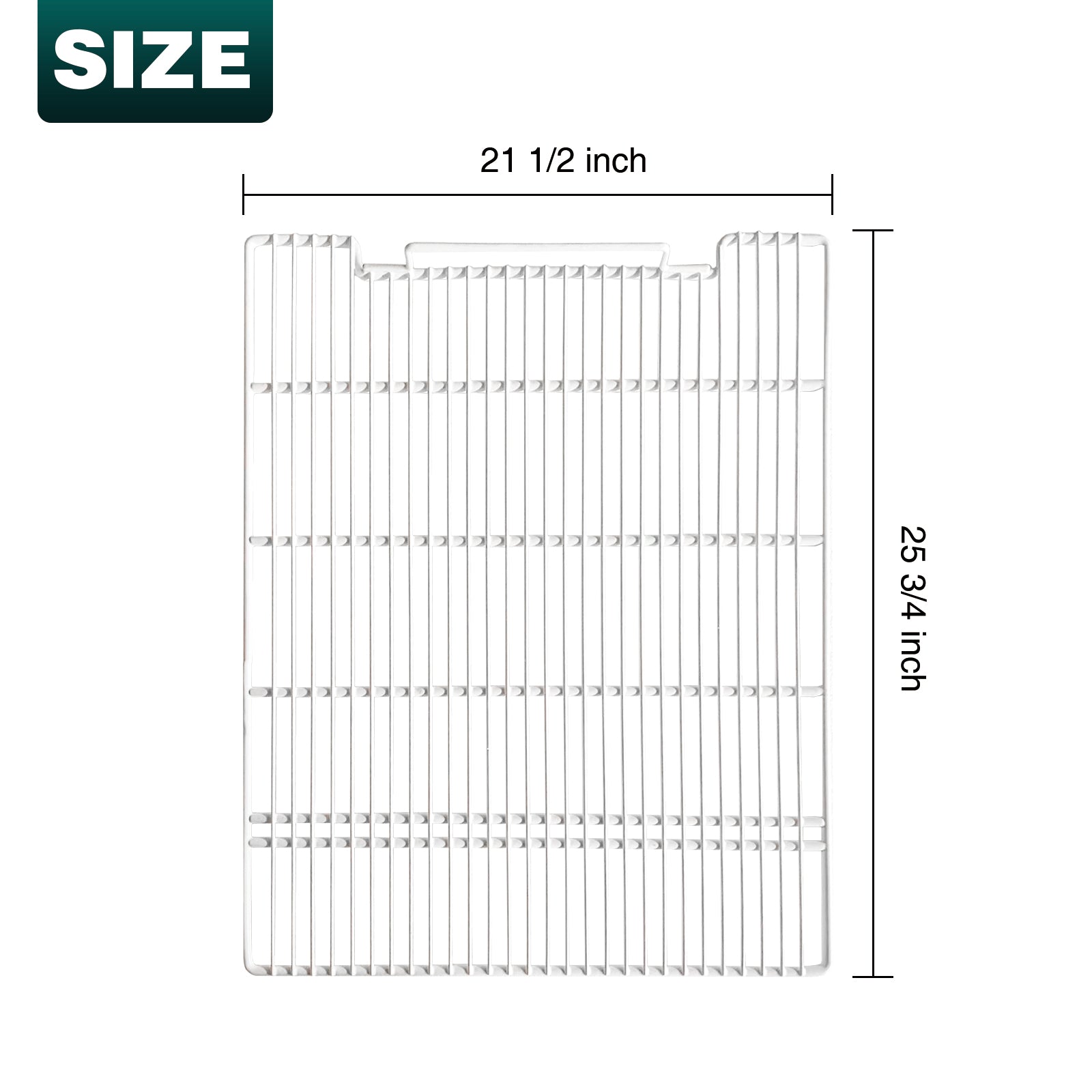 25 3/4" x 21 1/2" Commercial Freezer and Refrigerator Replacement Shelves, Set of 2, Epoxy-coated Steel Wire Shelves, Gray