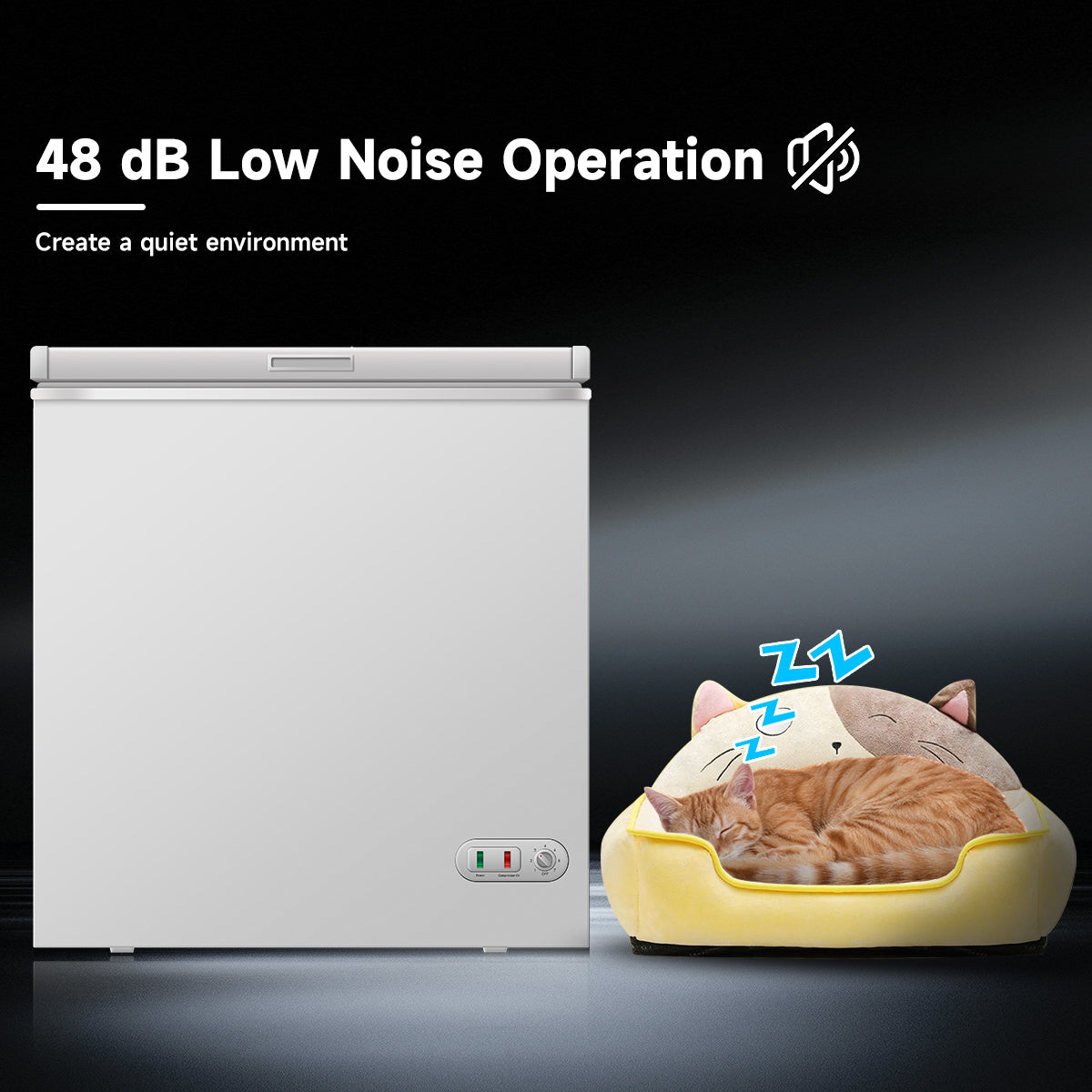 ORIKOOL 5 Cu.Ft Chest Freezer -9.5℉~ 5℉,7 Temperature Control, Removable Baskets, Energy-efficient Deep Chest Freezer