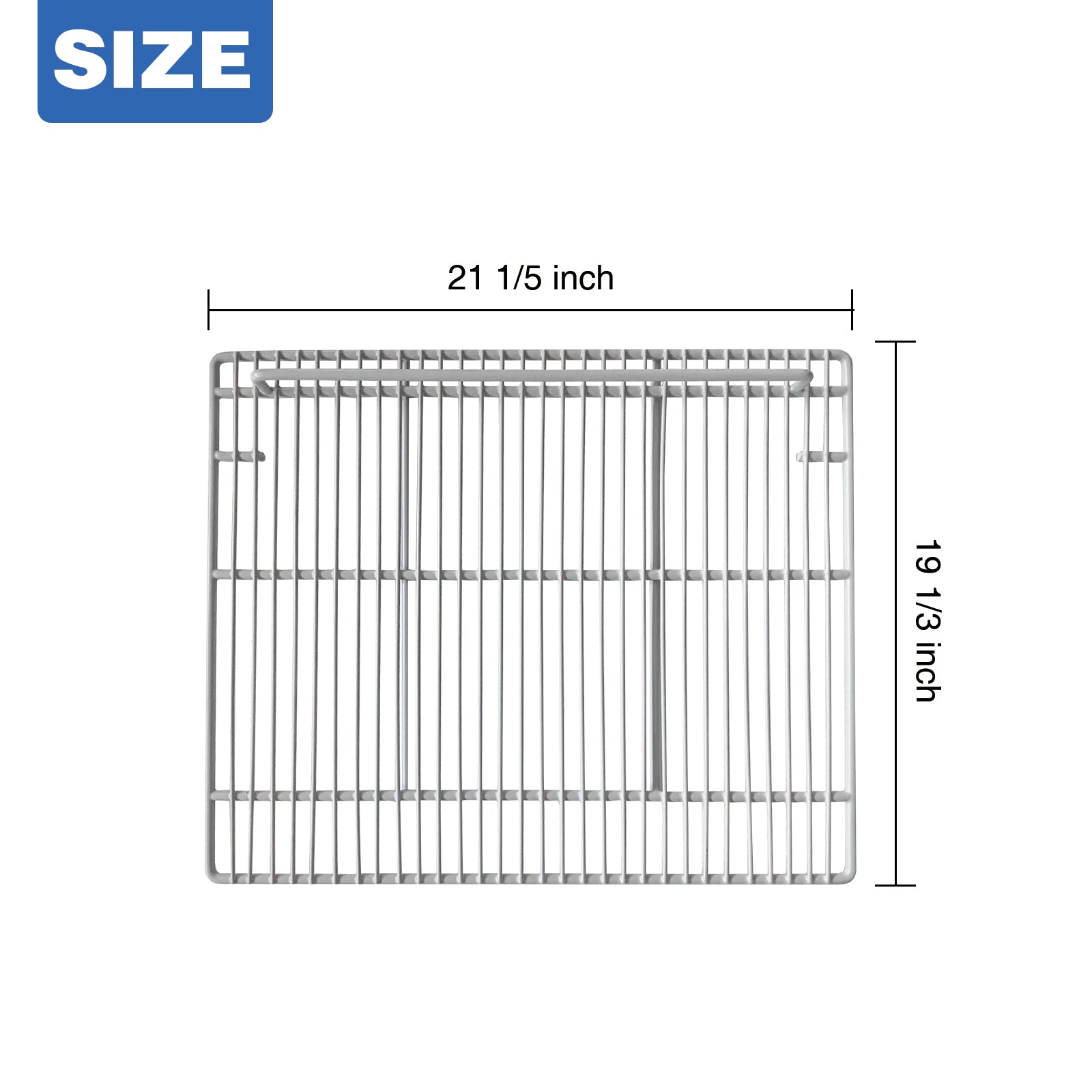 19 1/3" x 21" Commercial Freezer and Refrigerator Replacement Shelves for Double-Door Refrigerators, Set of 2, Epoxy-Coated Gray Wire Shelves