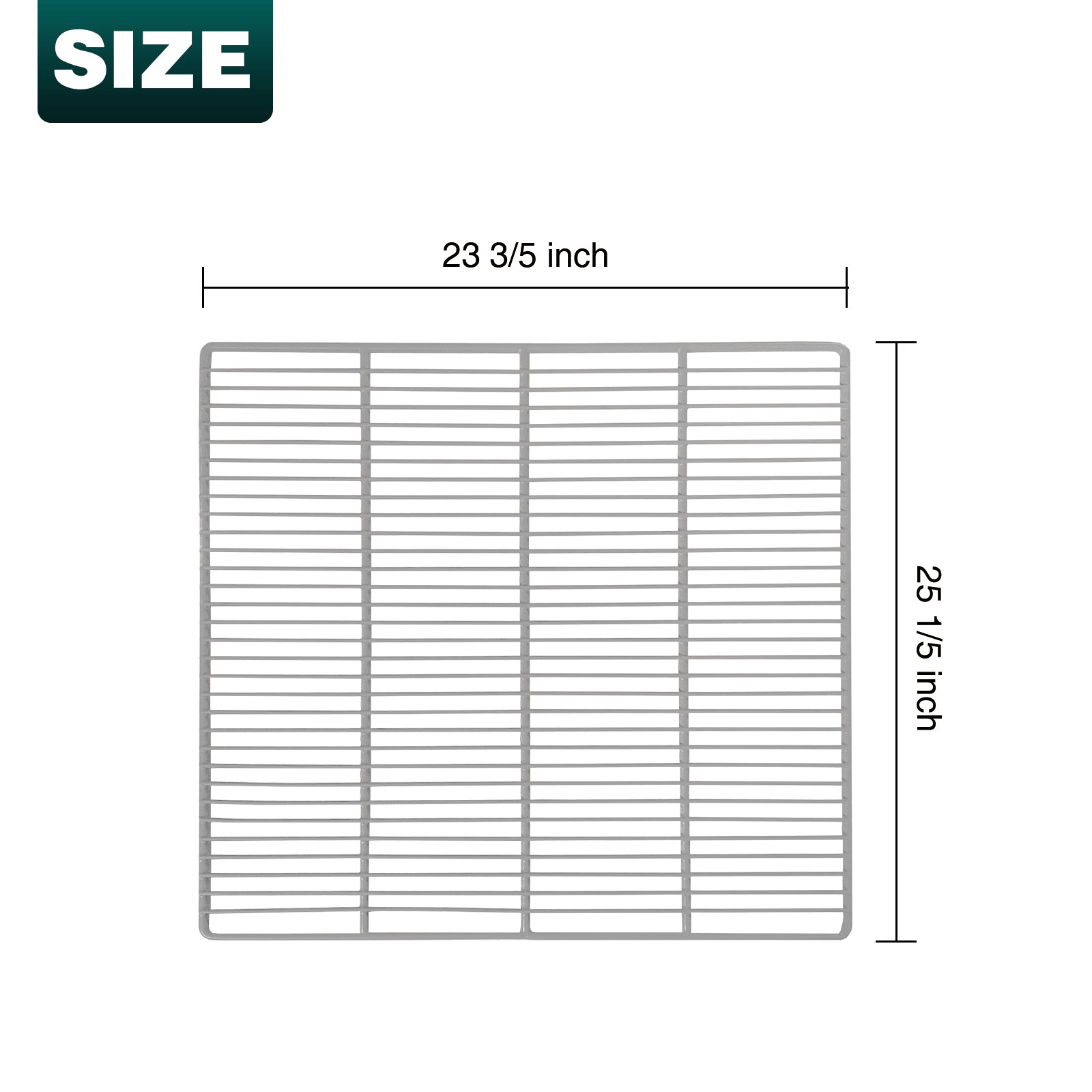 25 1/5" x 23 3/5" Adjustable Epoxy-coated Wire Shelves for TPP67- (Gray) Commercial Refrigerator Shelves Set of 3