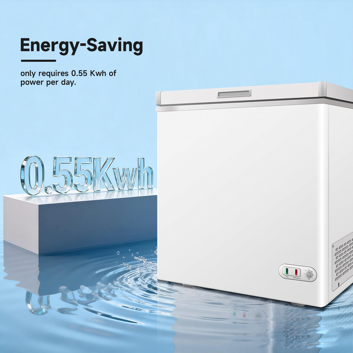 ORIKOOL 5 Cu.Ft Chest Freezer -9.5℉~ 5℉,7 Temperature Control, Removable Baskets, Energy-efficient Deep Chest Freezer