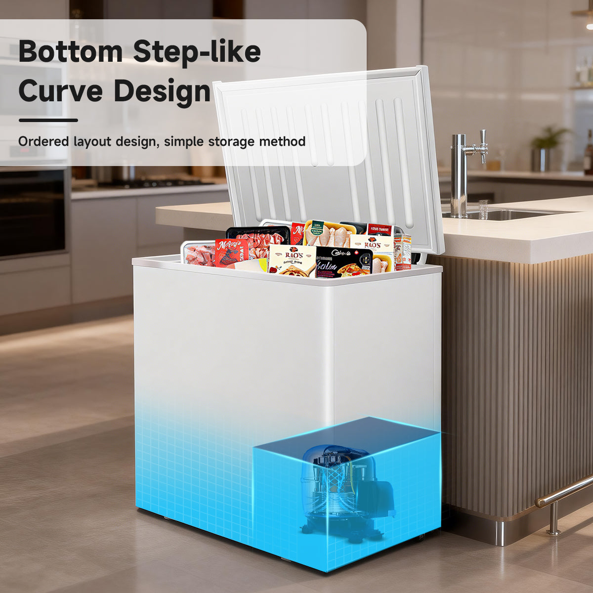 ORIKOOL 5 Cu.Ft Chest Freezer -9.5℉~ 5℉,7 Temperature Control, Removable Baskets, Energy-efficient Deep Chest Freezer