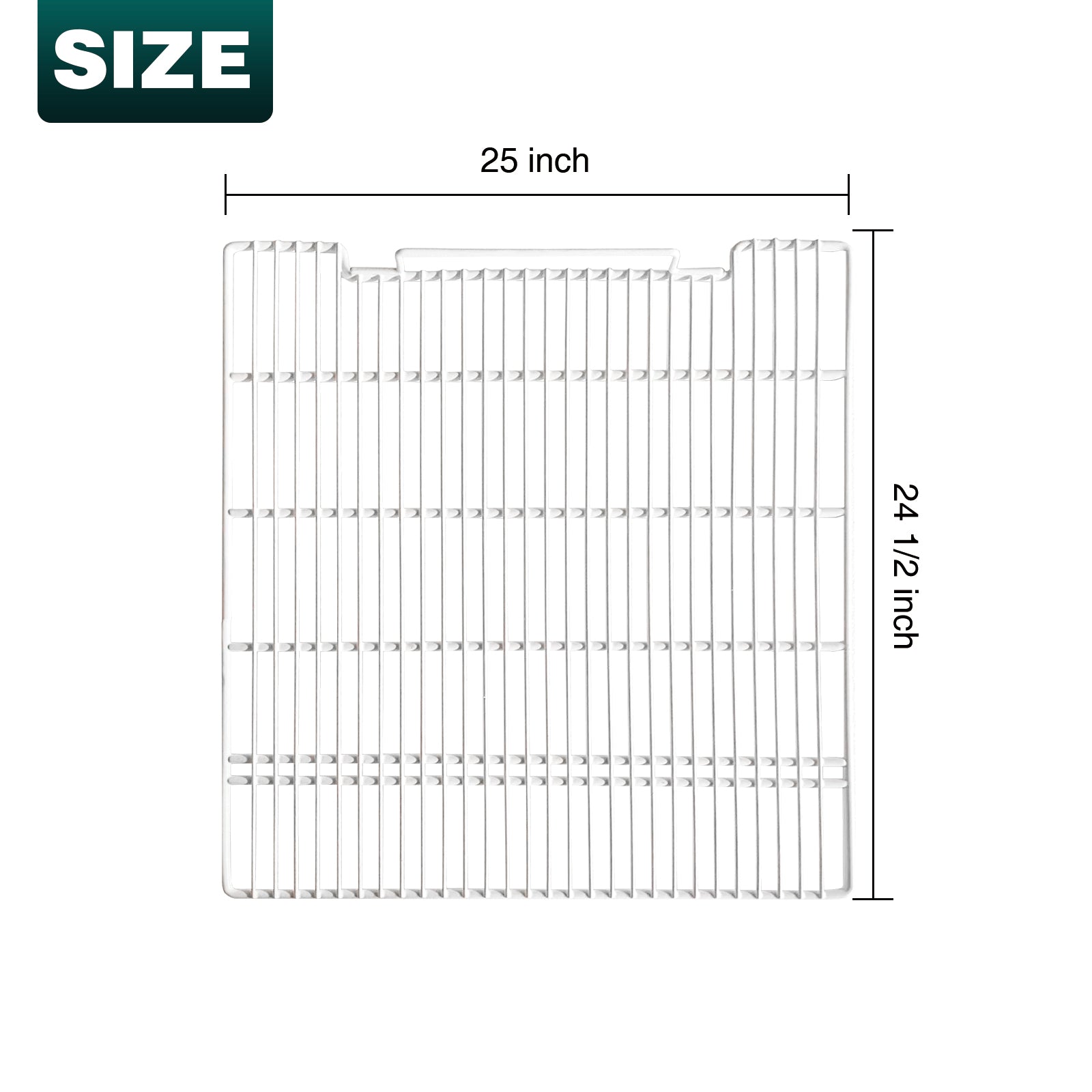 24 1/2" x 25" Adjustable Epoxy-coated Wire Shelves (Middle) for SC2090F, SC2090FT - (White) Commercial Refrigerator Shelves Set of 2