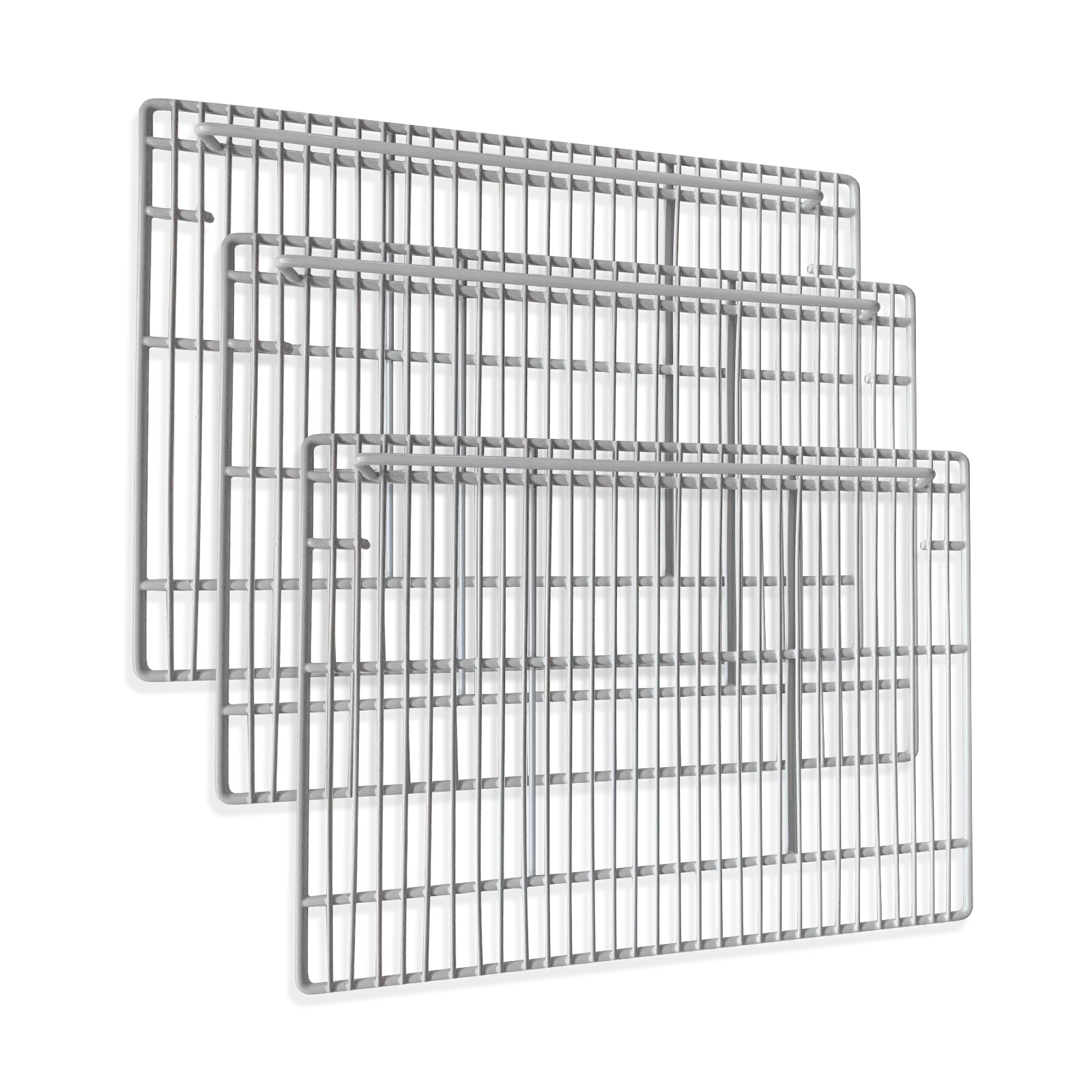 Commercial Freezer and Refrigerator Replacement Shelves for TSSP48, TSSP72 (Middle), Set of 3, Epoxy-Coated Gray Steel Wire Shelves